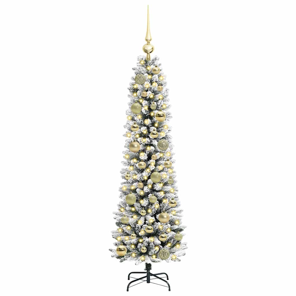 Artificial Christmas Tree with 150 LEDs Green and white 120 cm