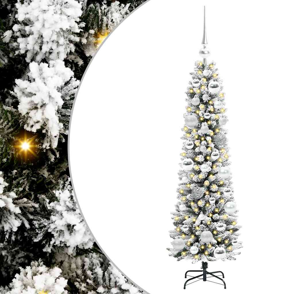Artificial Christmas Tree with 150 LEDs Green and white 120 cm