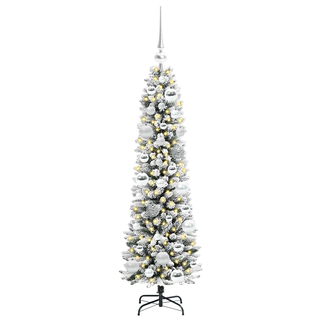Artificial Christmas Tree with 150 LEDs Green and white 120 cm