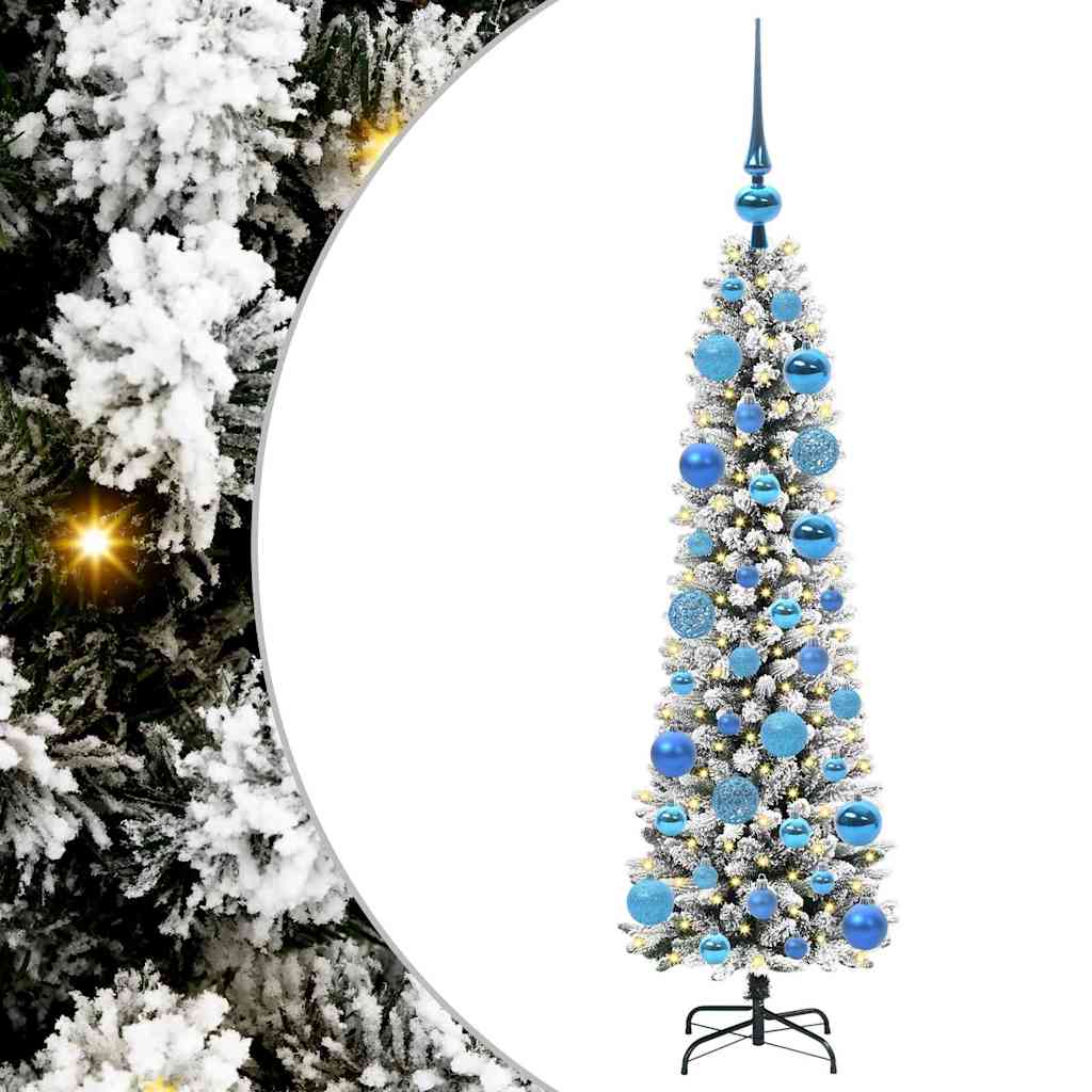 Artificial Christmas Tree with 150 LEDs Green and white 120 cm