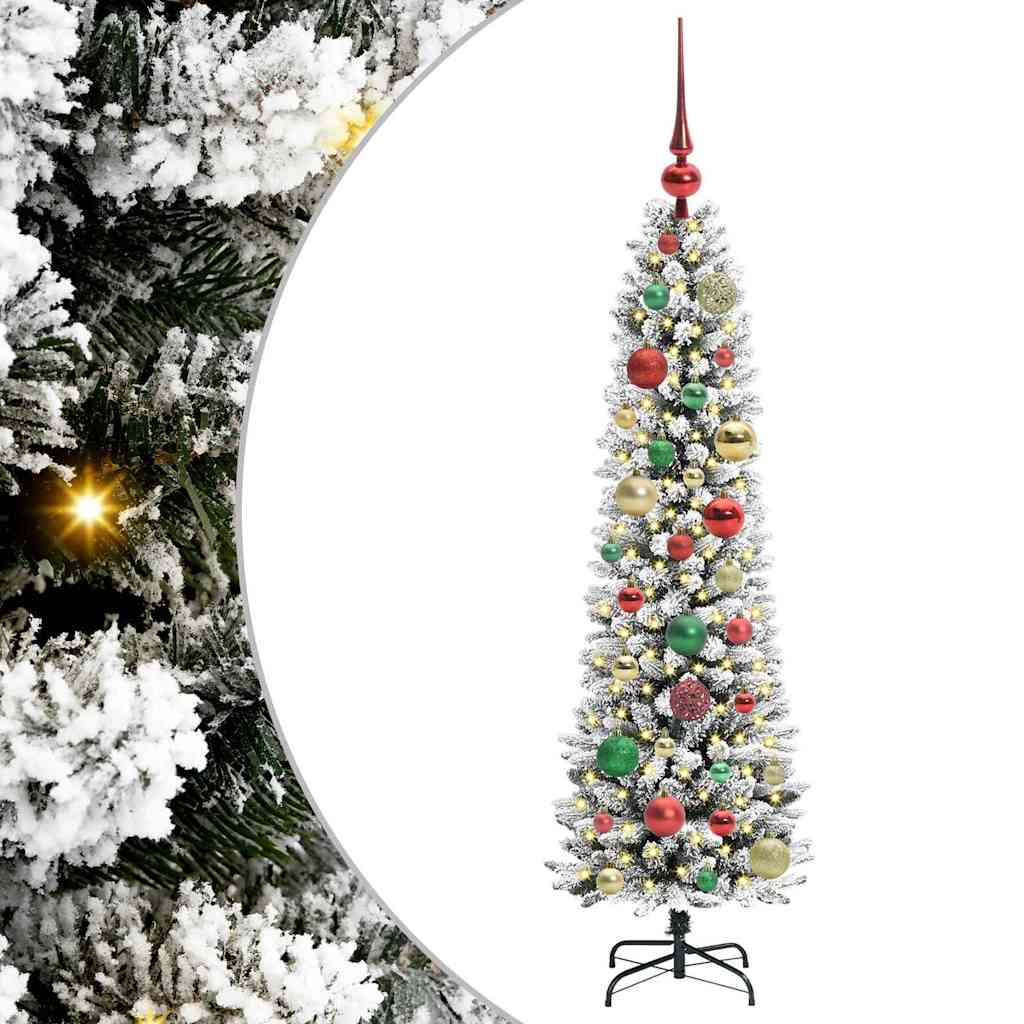 Artificial Christmas Tree with 150 LEDs Green and white 120 cm
