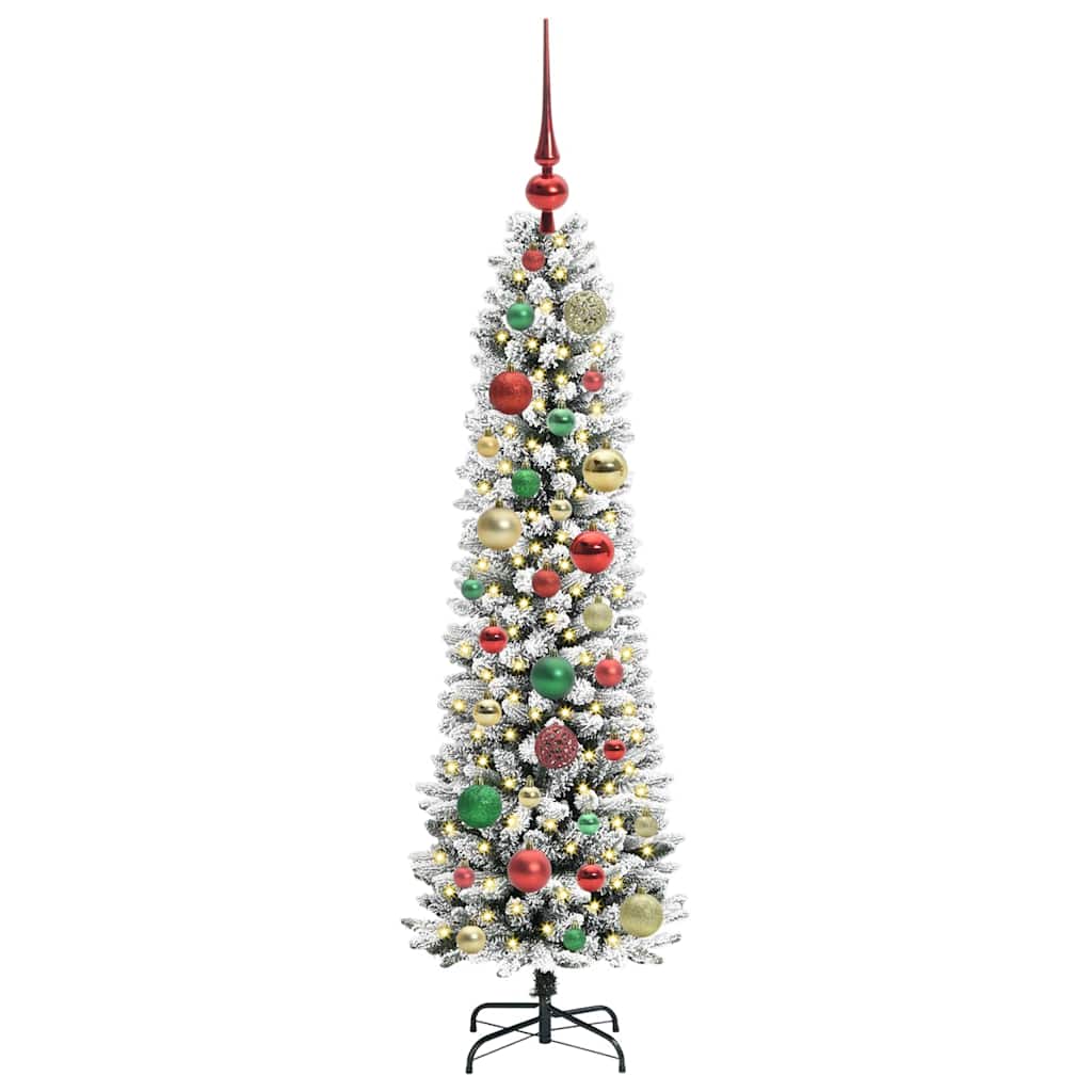 Artificial Christmas Tree with 150 LEDs Green and white 120 cm