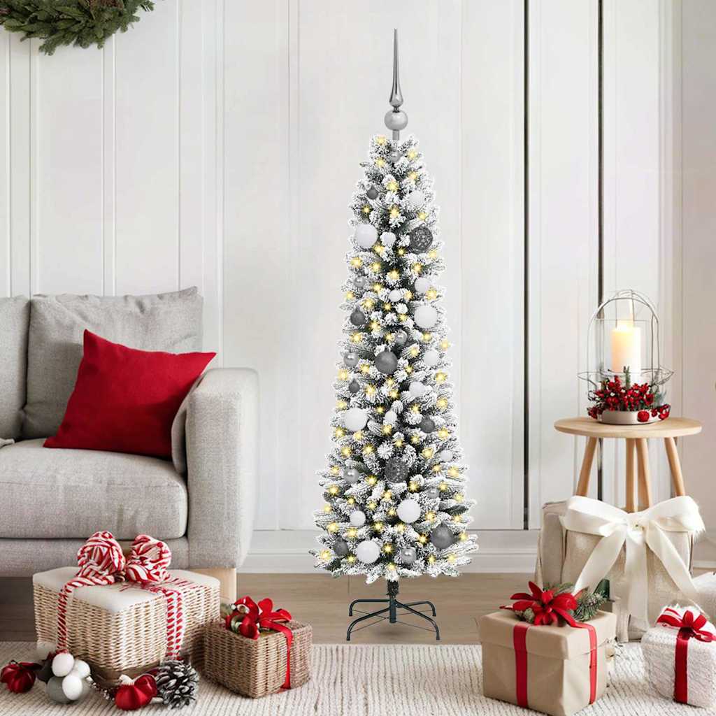 Artificial Christmas Tree with 150 LEDs with Stand White 150 cm