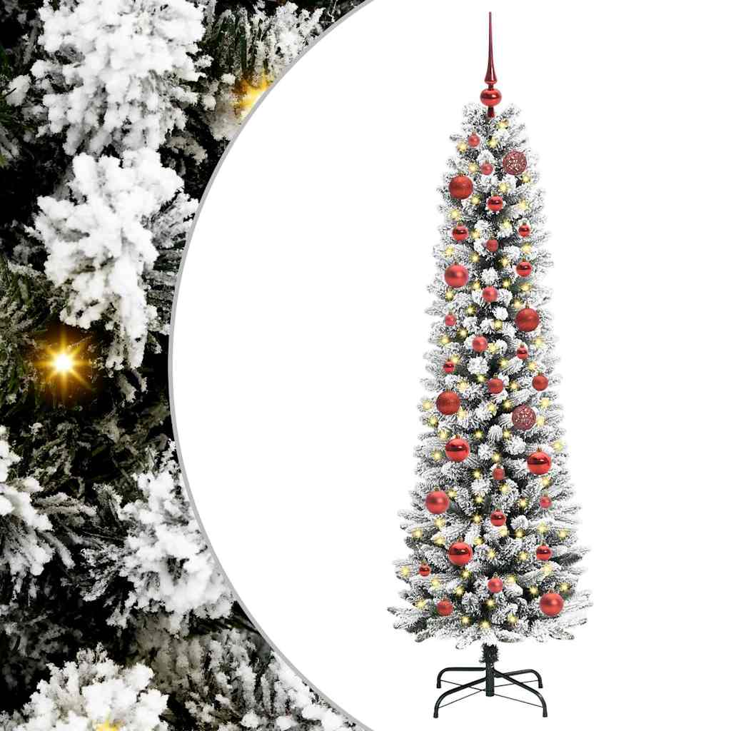 Artificial Christmas Tree with 150 LEDs Green and white 150 cm