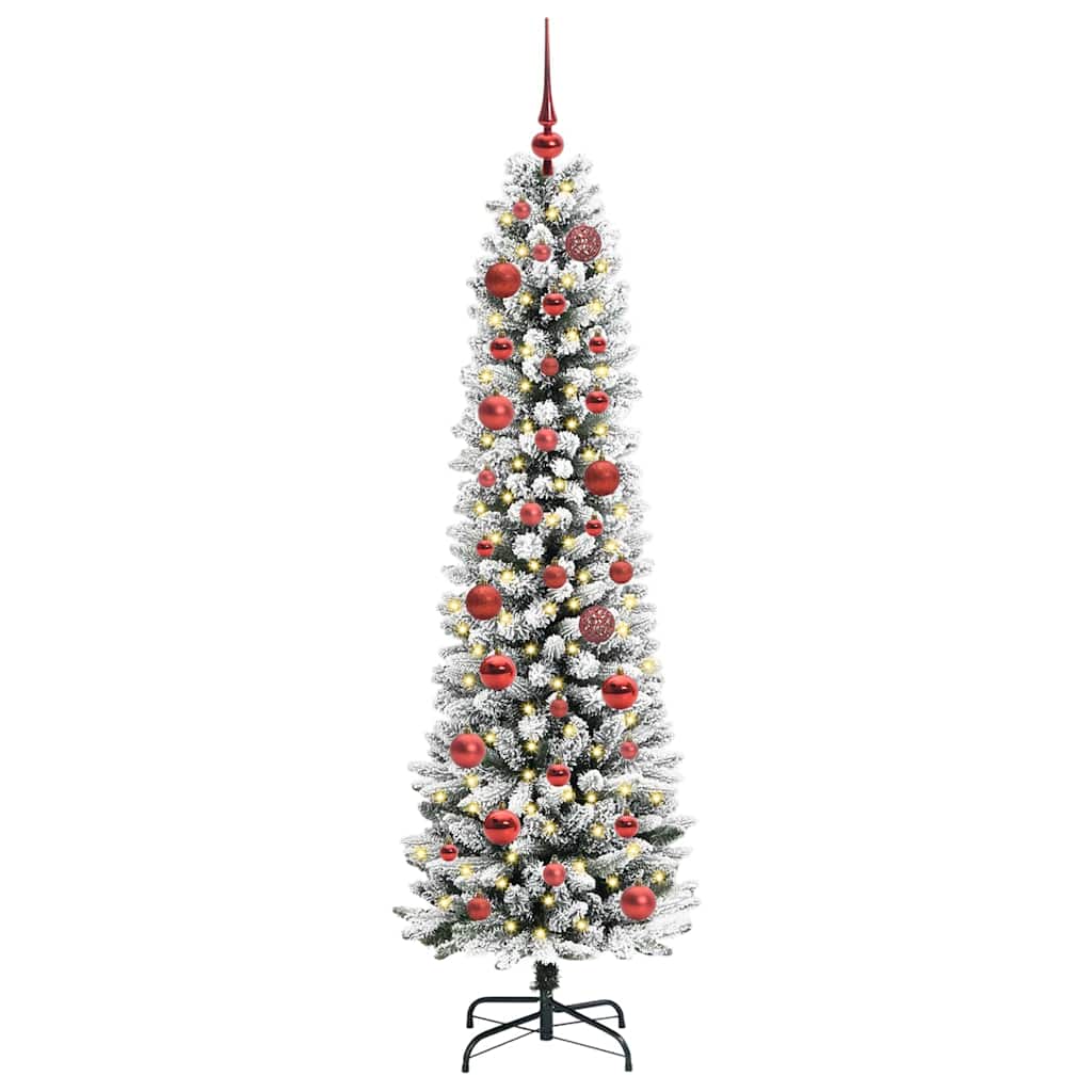 Artificial Christmas Tree with 150 LEDs Green and white 150 cm