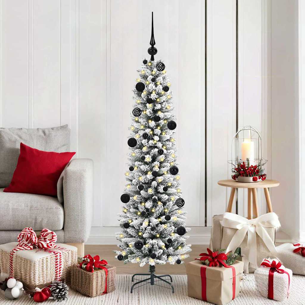 Artificial Christmas Tree with 150 LEDs Green and white 150 cm