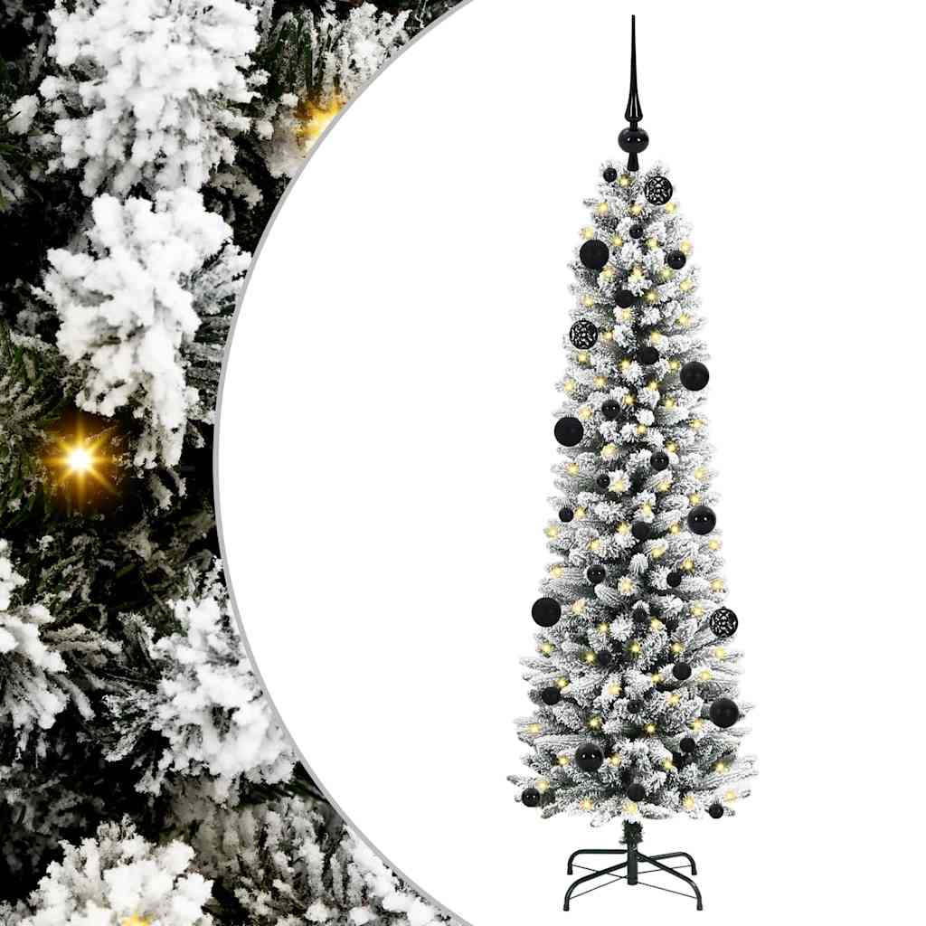 Artificial Christmas Tree with 150 LEDs Green and white 150 cm
