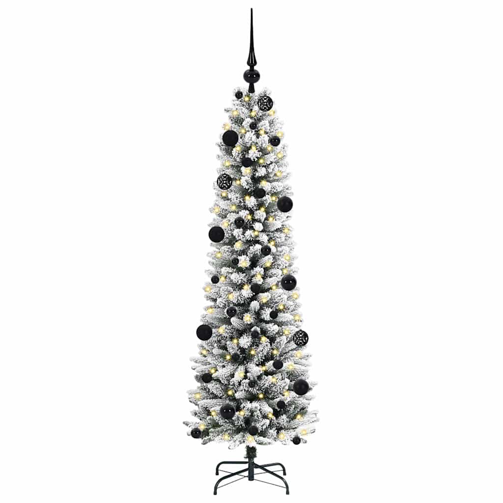 Artificial Christmas Tree with 150 LEDs Green and white 150 cm
