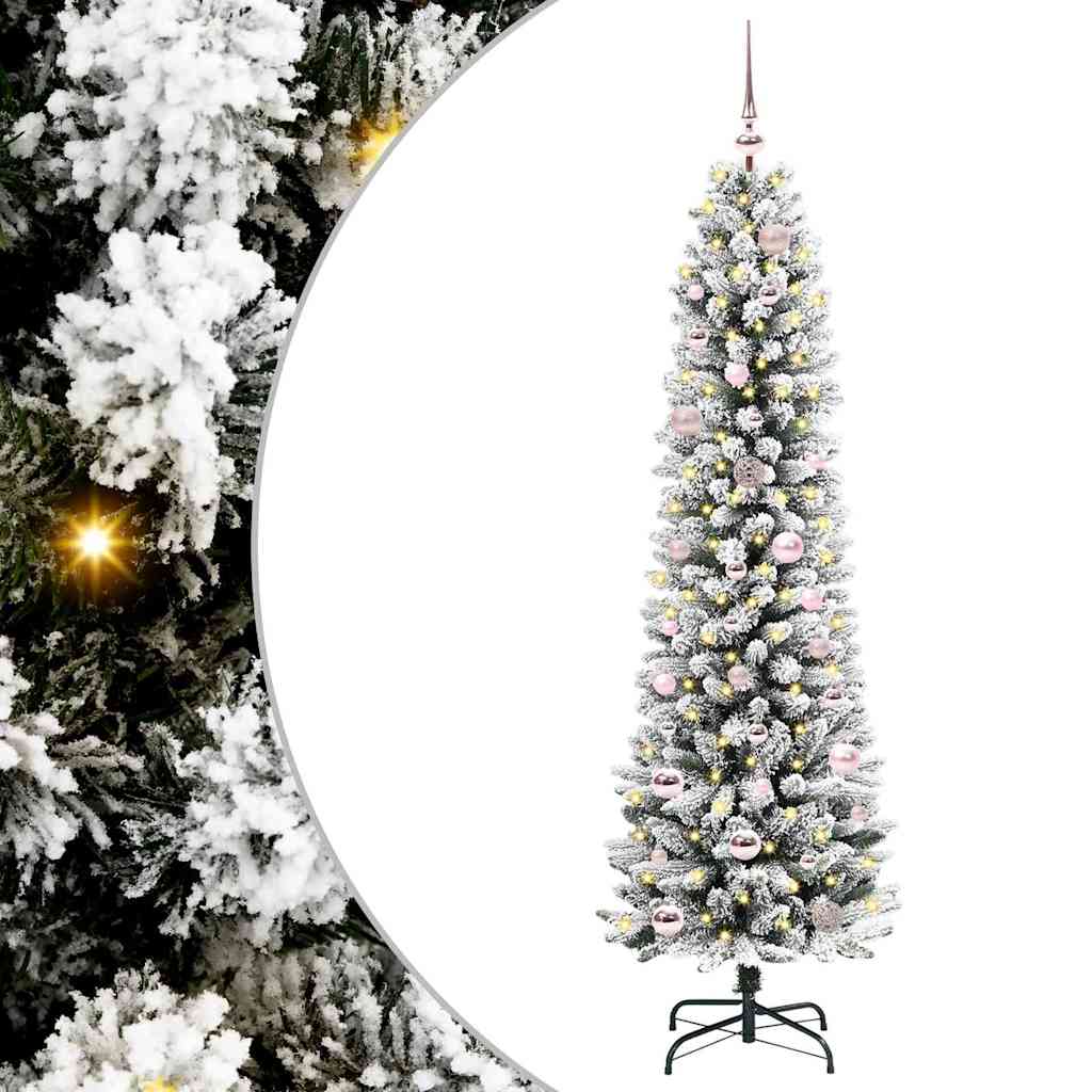 Artificial Christmas Tree with 150 LEDs Green and white 150 cm