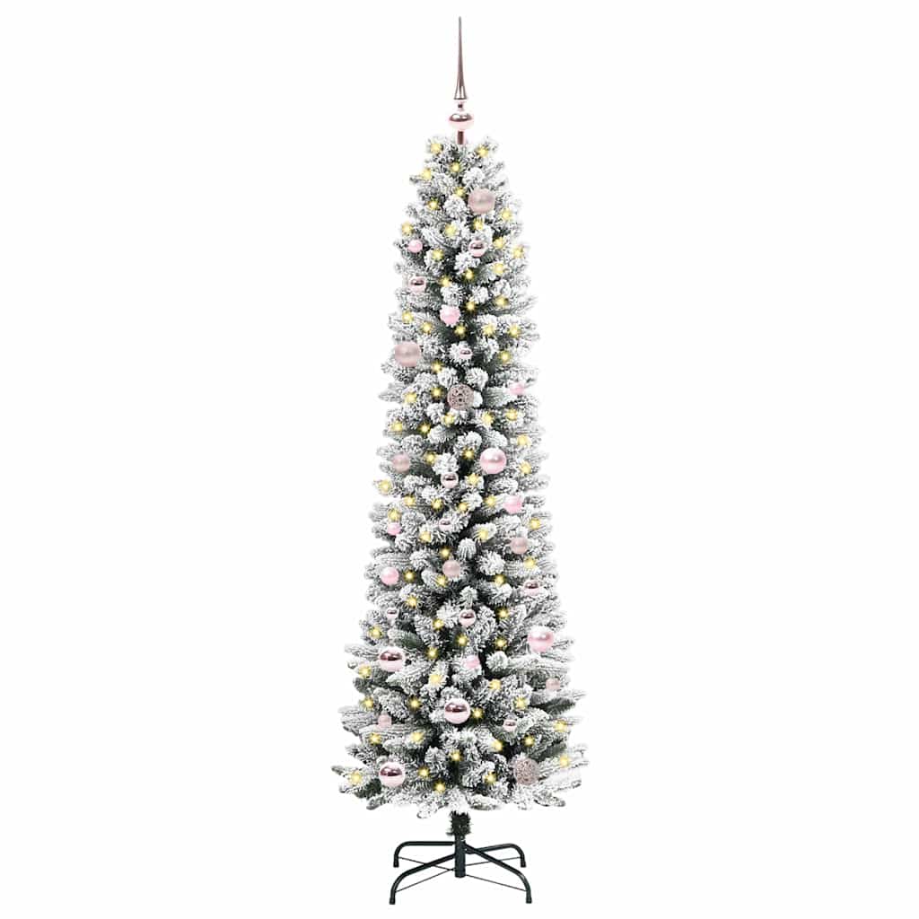 Artificial Christmas Tree with 150 LEDs Green and white 150 cm