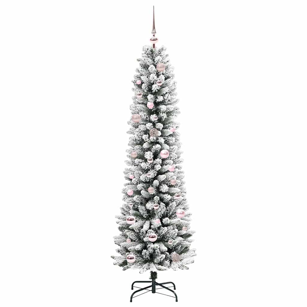 Artificial Christmas Tree with 150 LEDs Green and white 150 cm
