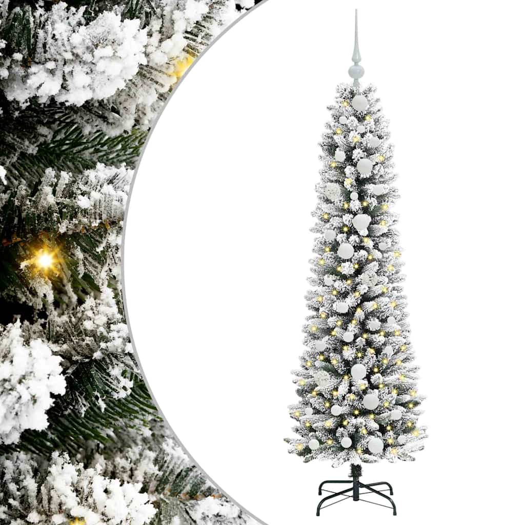 Artificial Christmas Tree with 150 LEDs Green and white 150 cm