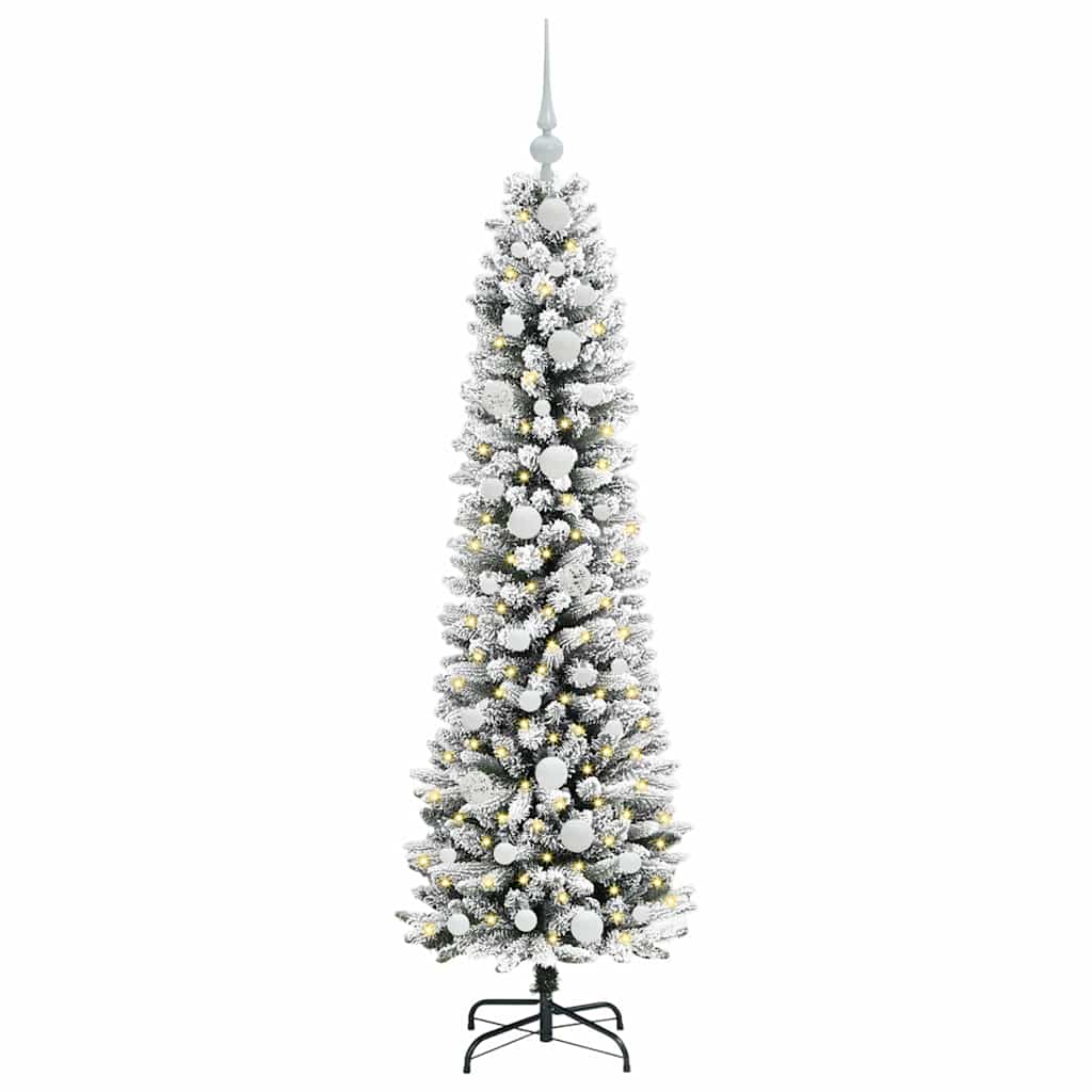Artificial Christmas Tree with 150 LEDs Green and white 150 cm
