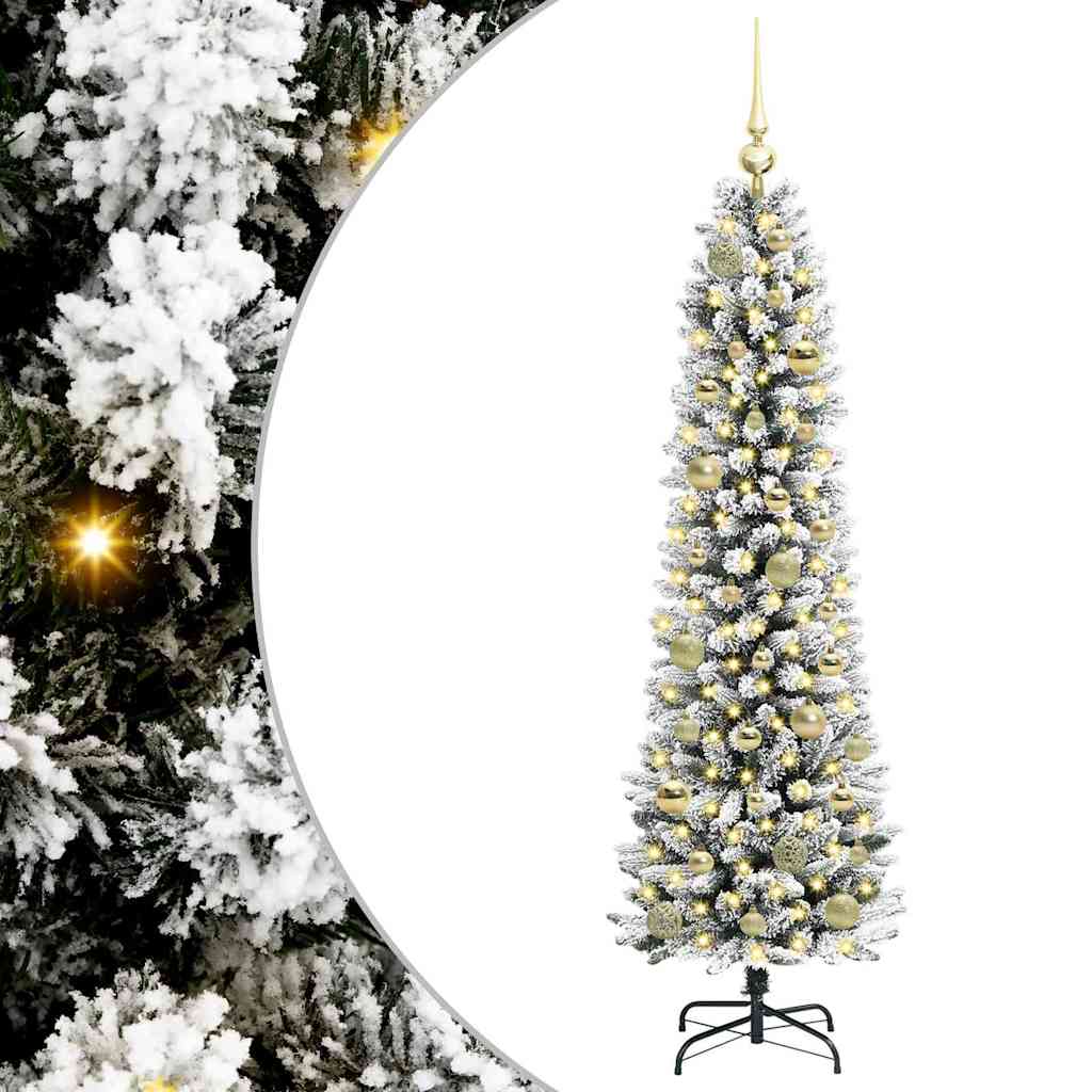 Artificial Christmas Tree with 150 LEDs Green and white 150 cm