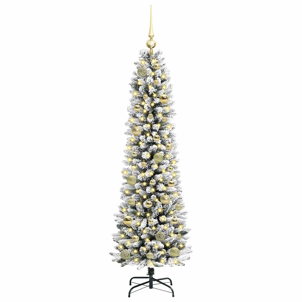 Artificial Christmas Tree with 150 LEDs Green and white 150 cm