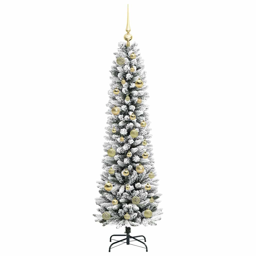 Artificial Christmas Tree with 150 LEDs Green and white 150 cm