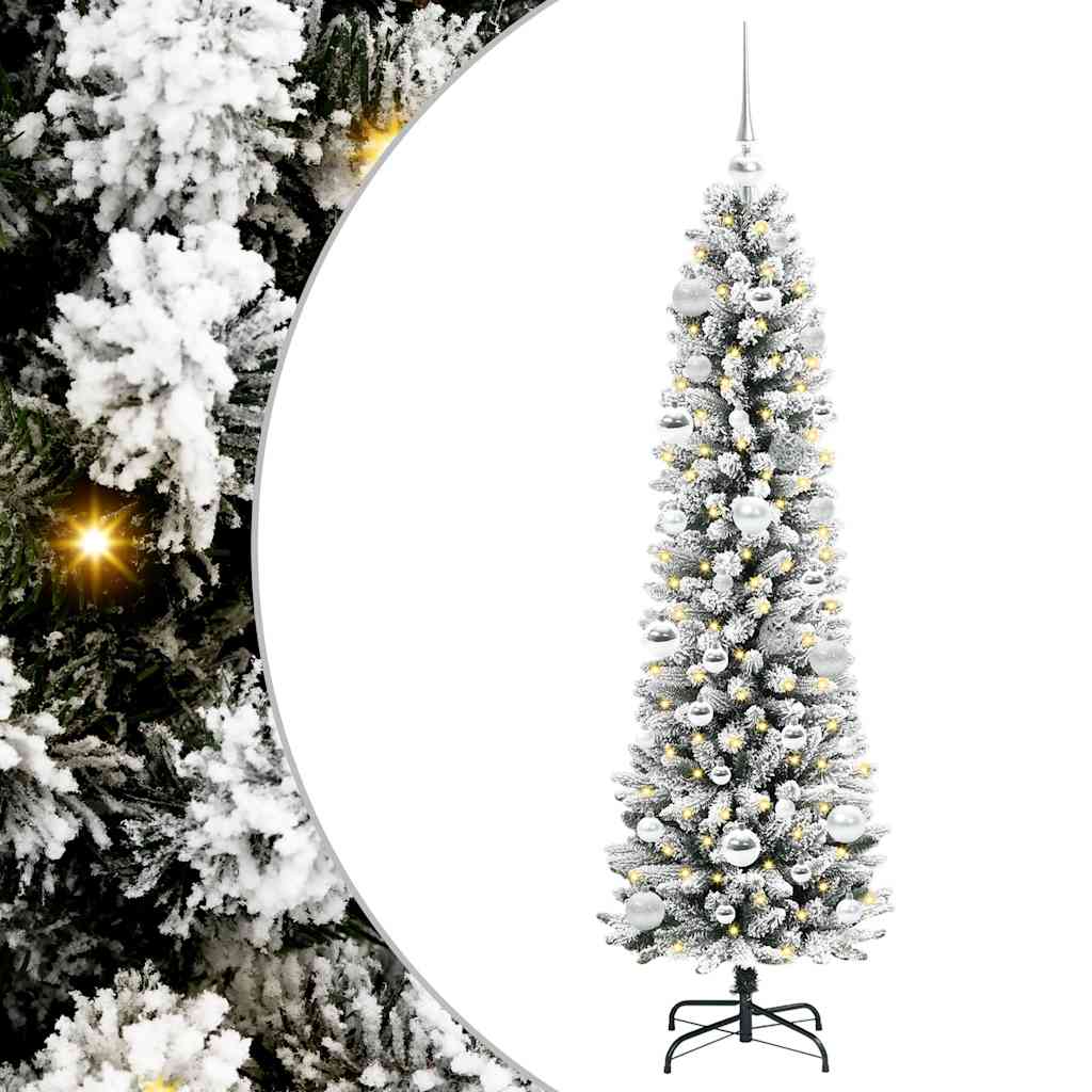 Artificial Christmas Tree with 150 LEDs Green and white 150 cm