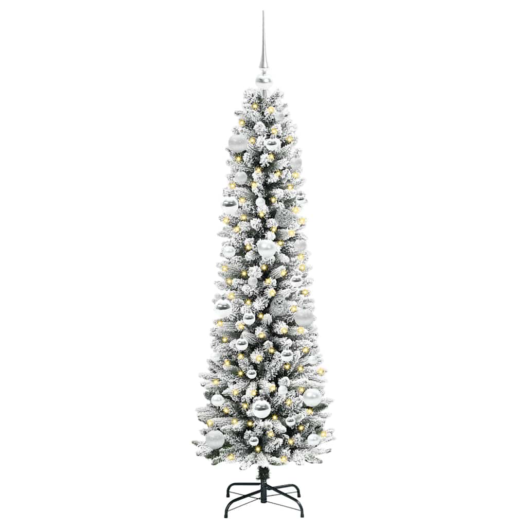 Artificial Christmas Tree with 150 LEDs Green and white 150 cm