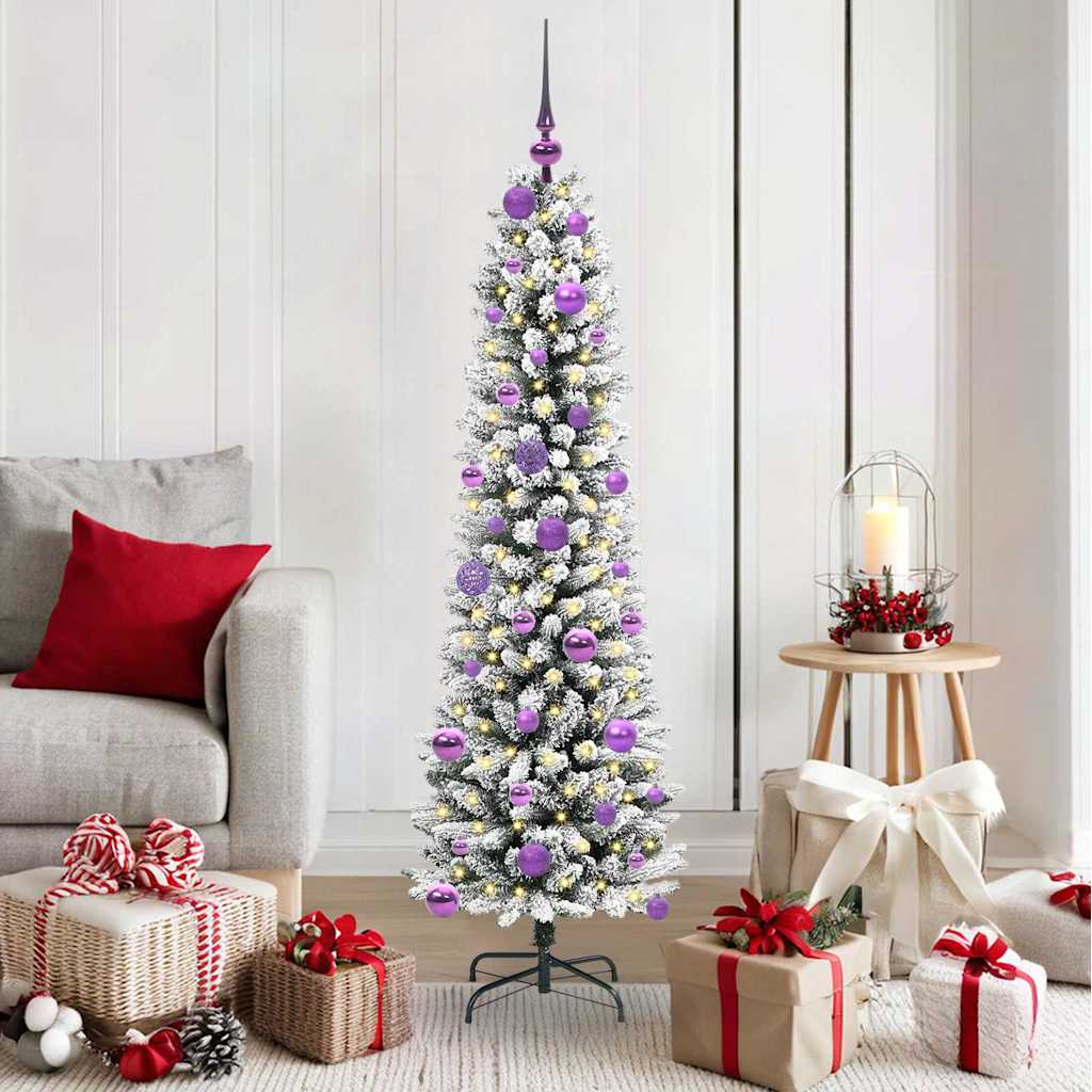 Artificial Christmas Tree with 150 LEDs Green and white 150 cm