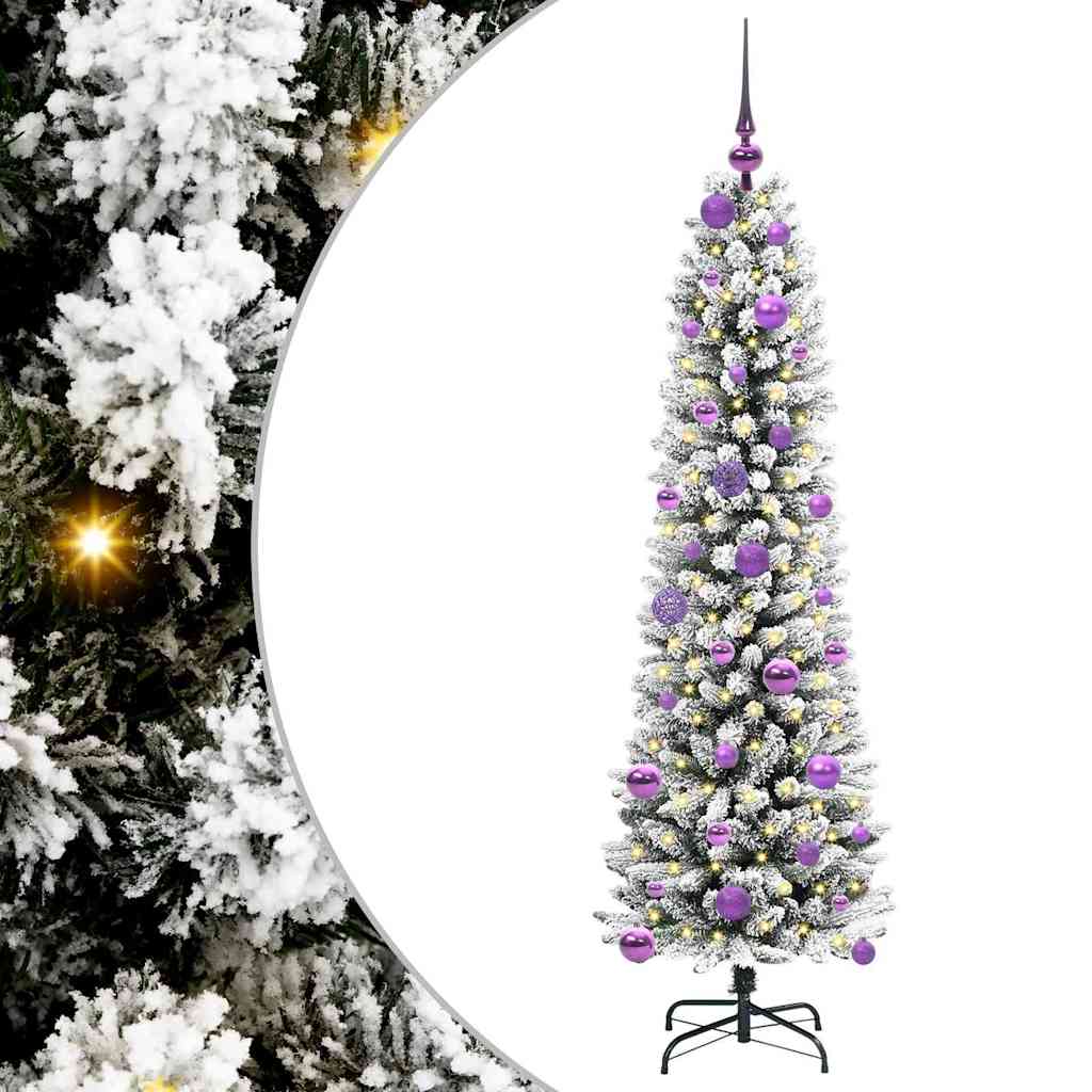 Artificial Christmas Tree with 150 LEDs Green and white 150 cm