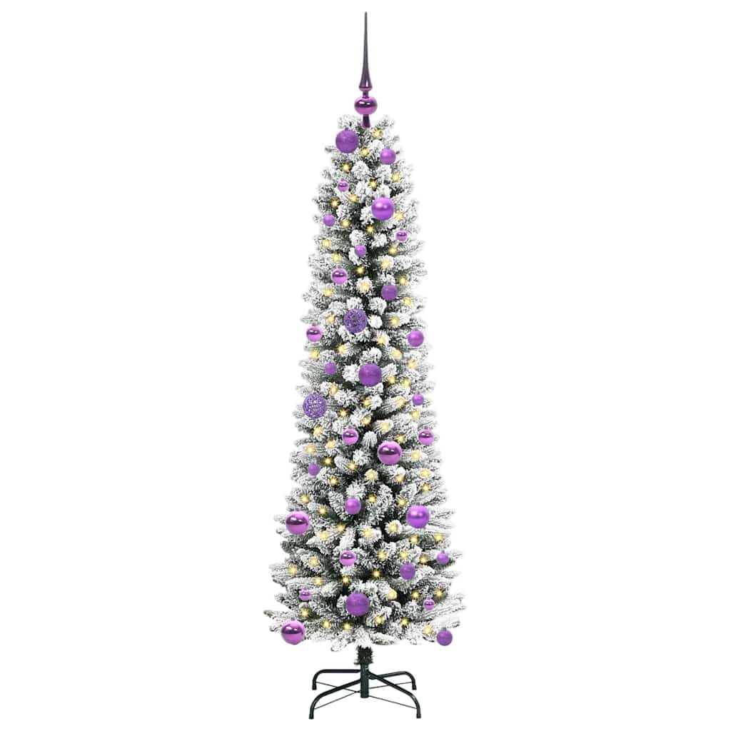 Artificial Christmas Tree with 150 LEDs Green and white 150 cm