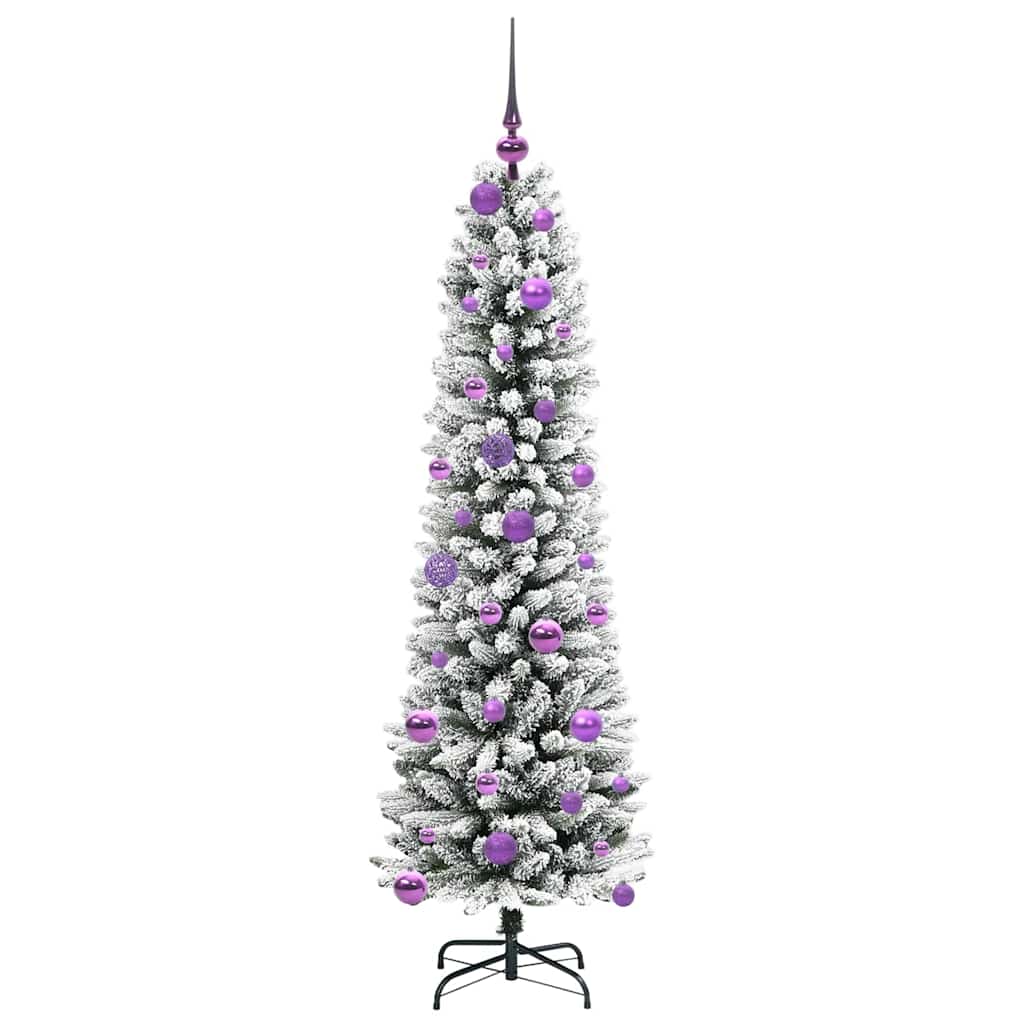 Artificial Christmas Tree with 150 LEDs Green and white 150 cm