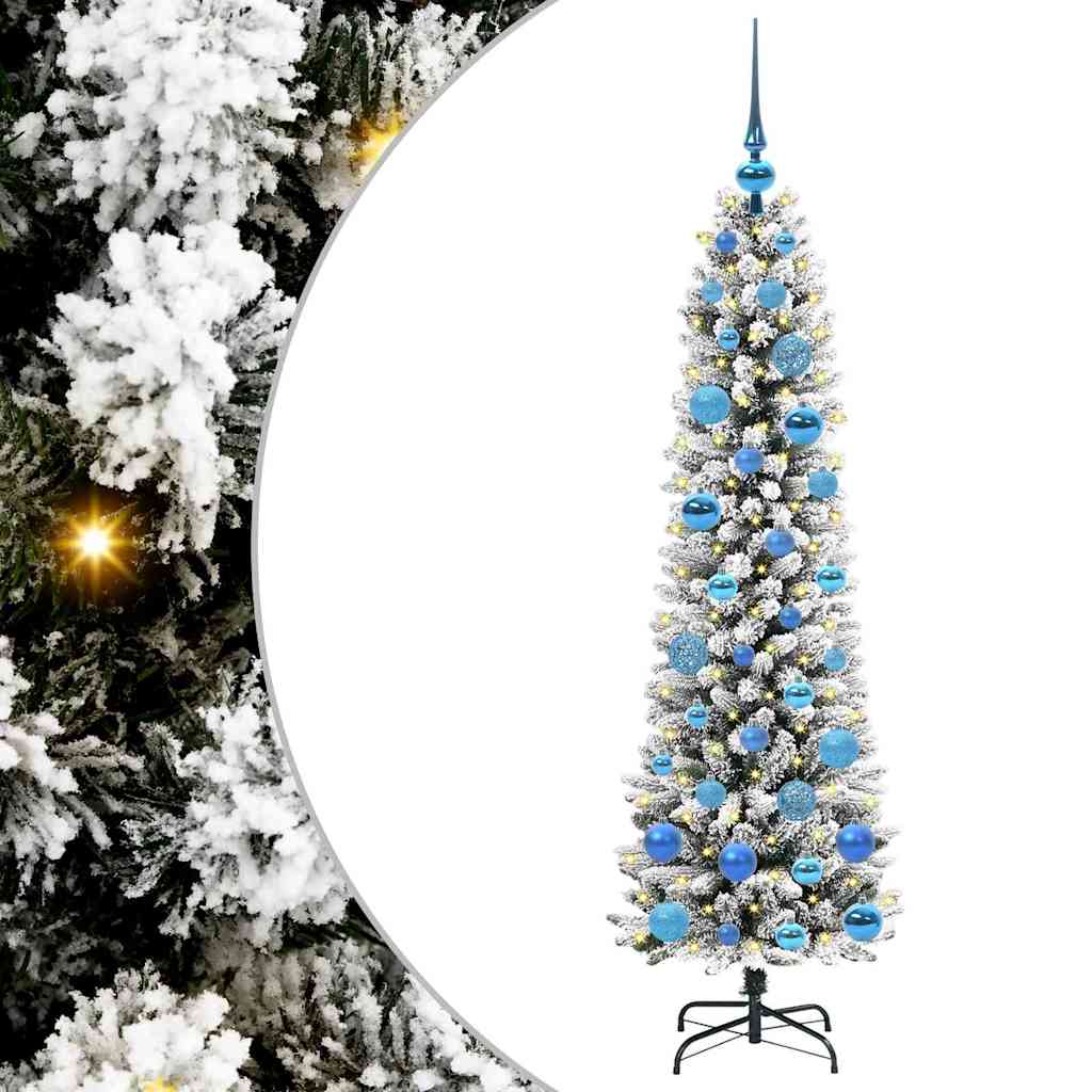 Artificial Christmas Tree with 150 LEDs Green and white 150 cm