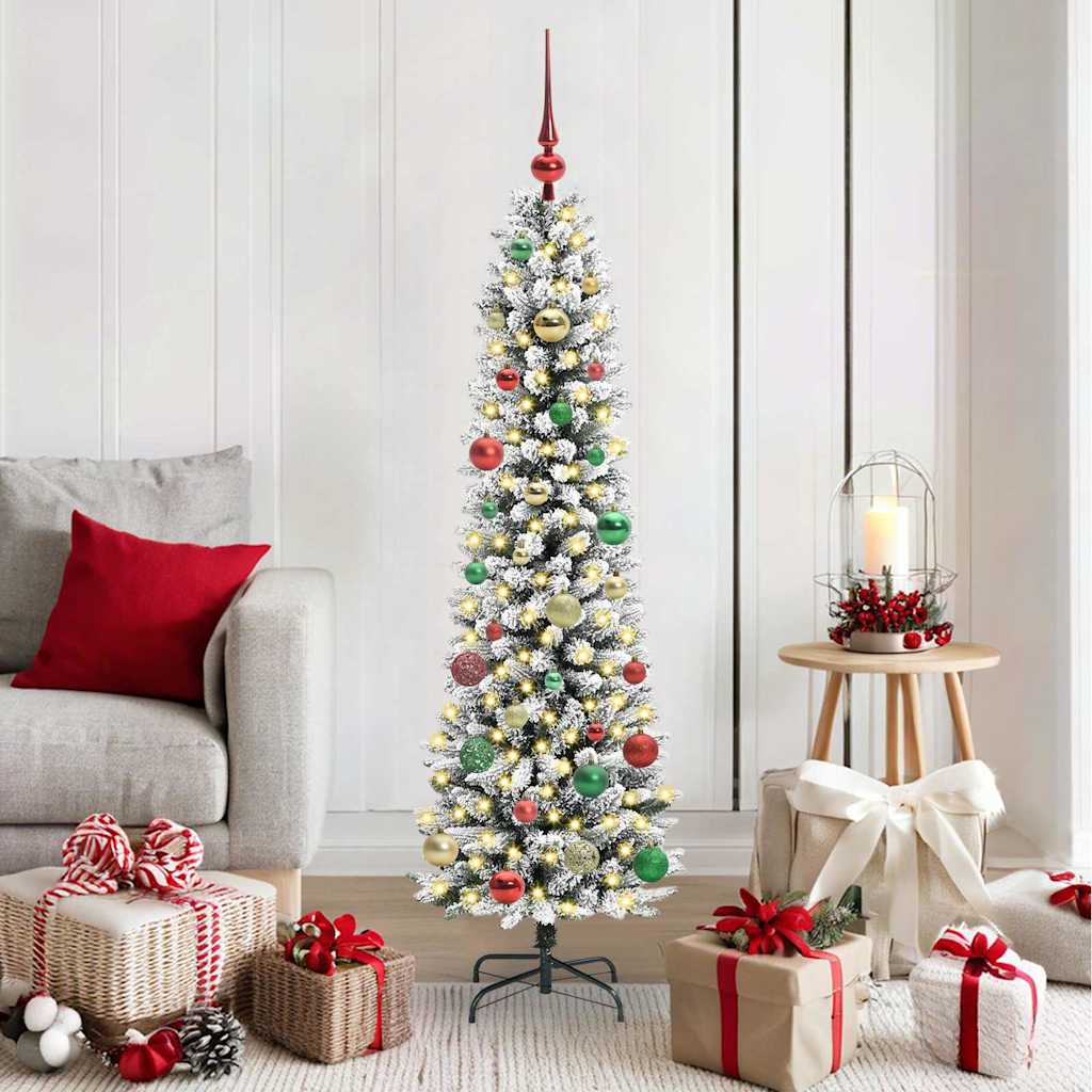 Artificial Christmas Tree with 150 LEDs Green and white 150 cm