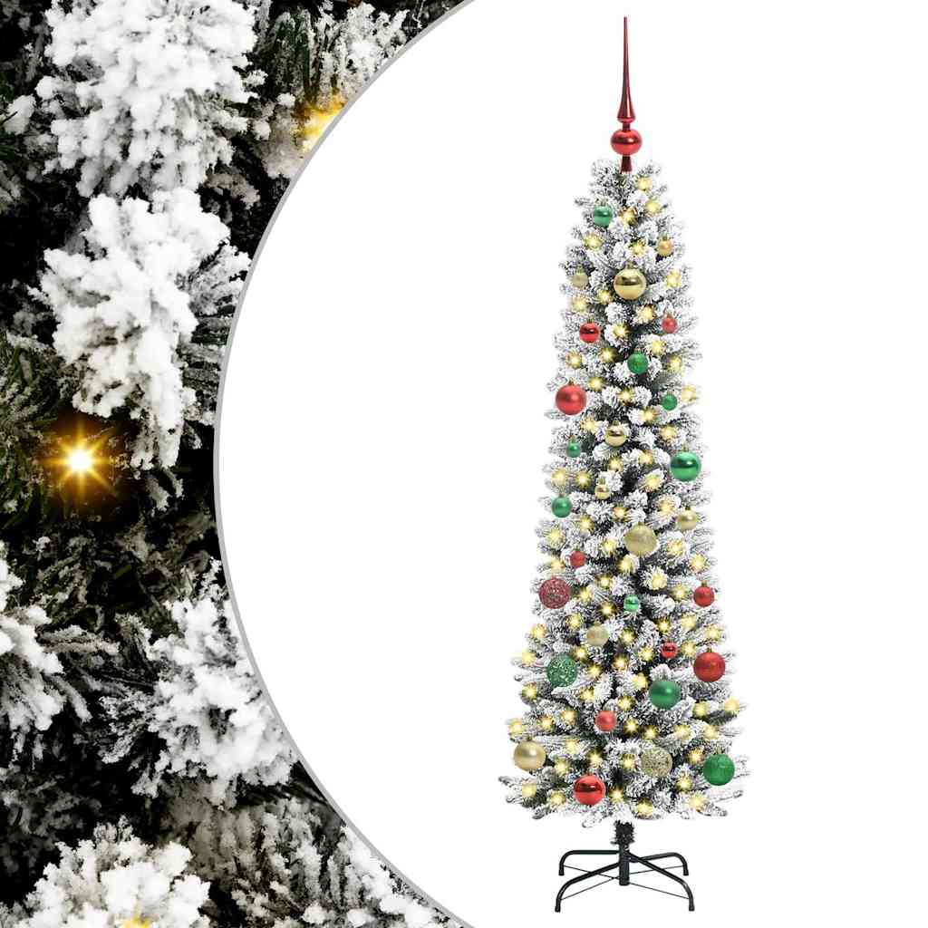 Artificial Christmas Tree with 150 LEDs Green and white 150 cm
