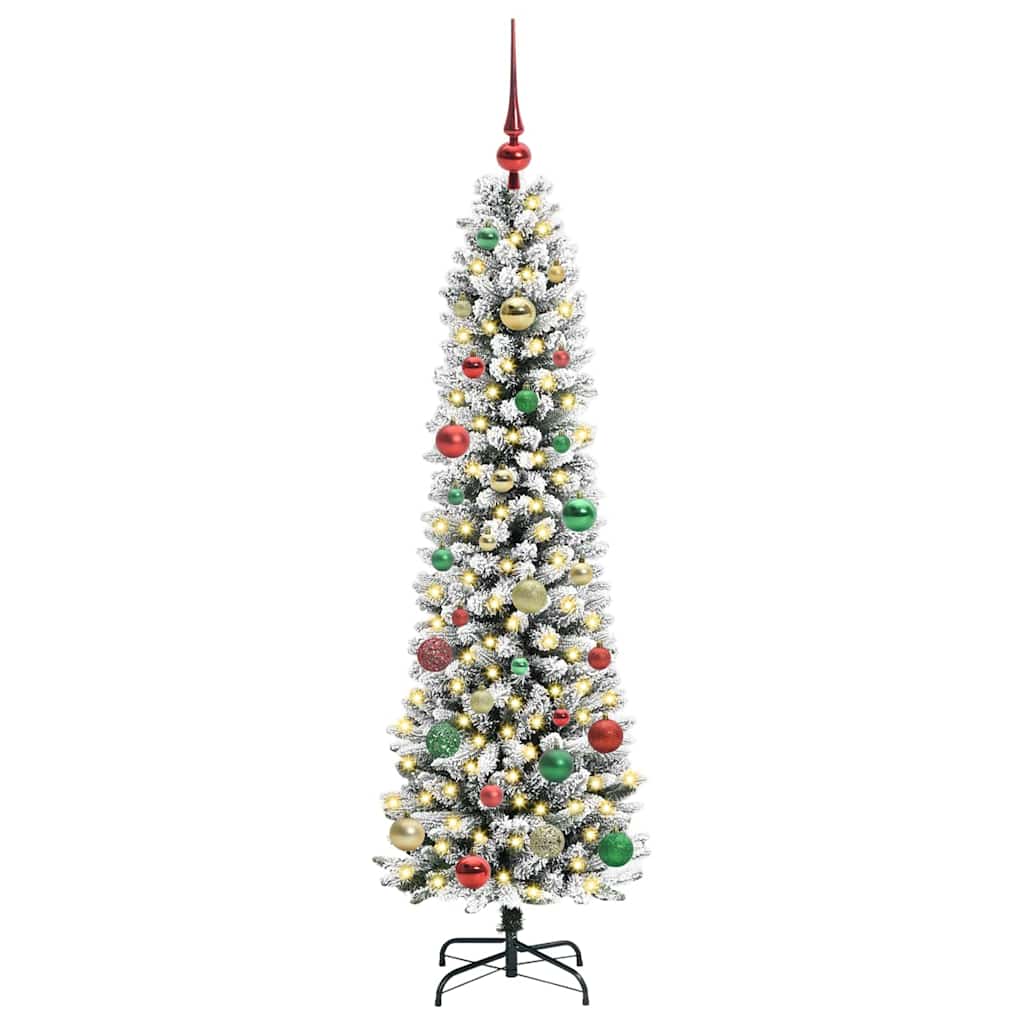 Artificial Christmas Tree with 150 LEDs Green and white 150 cm