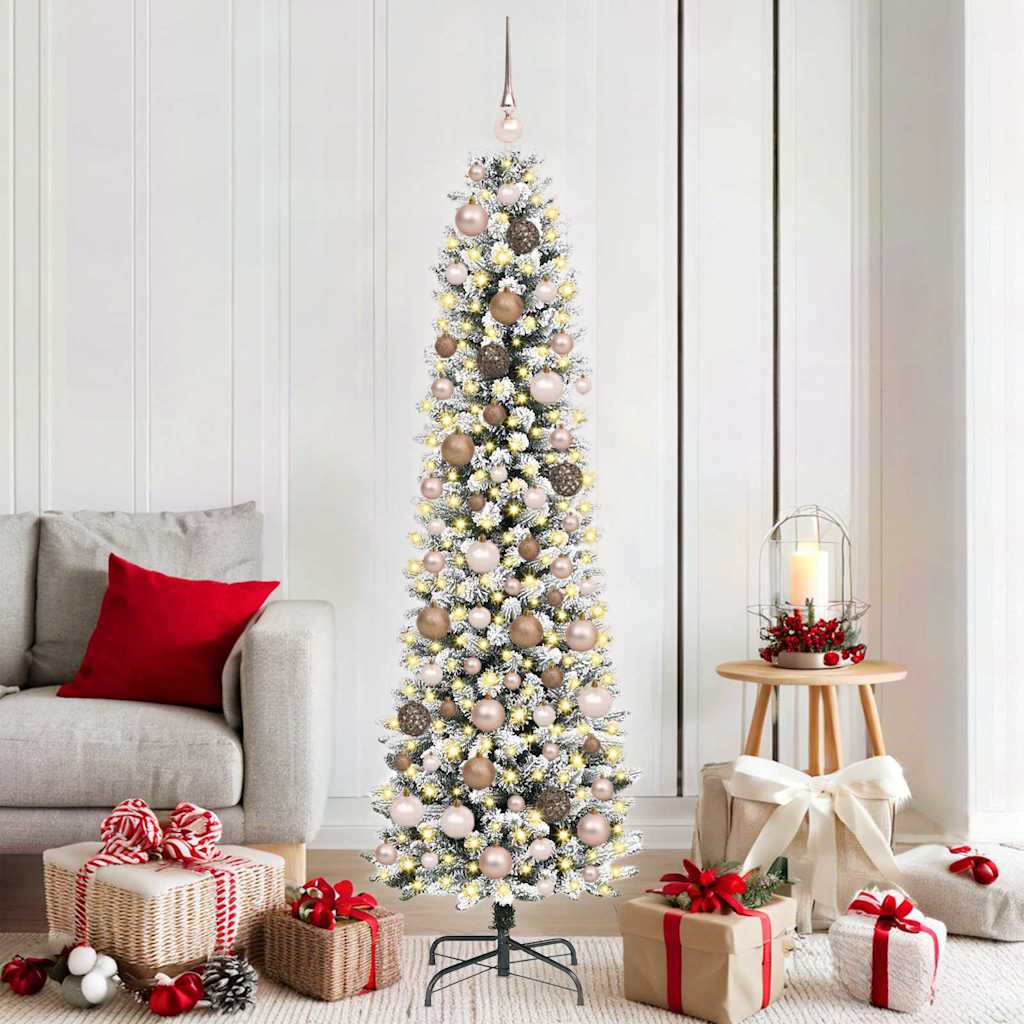 Artificial Christmas Tree with 300 LEDs with Stand White 180 cm