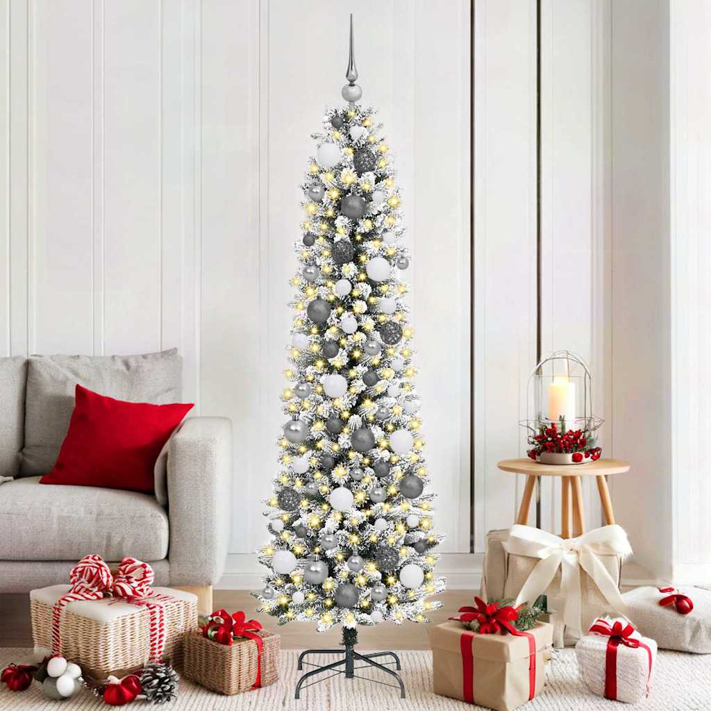 Artificial Christmas Tree with 300 LEDs with Stand White 180 cm