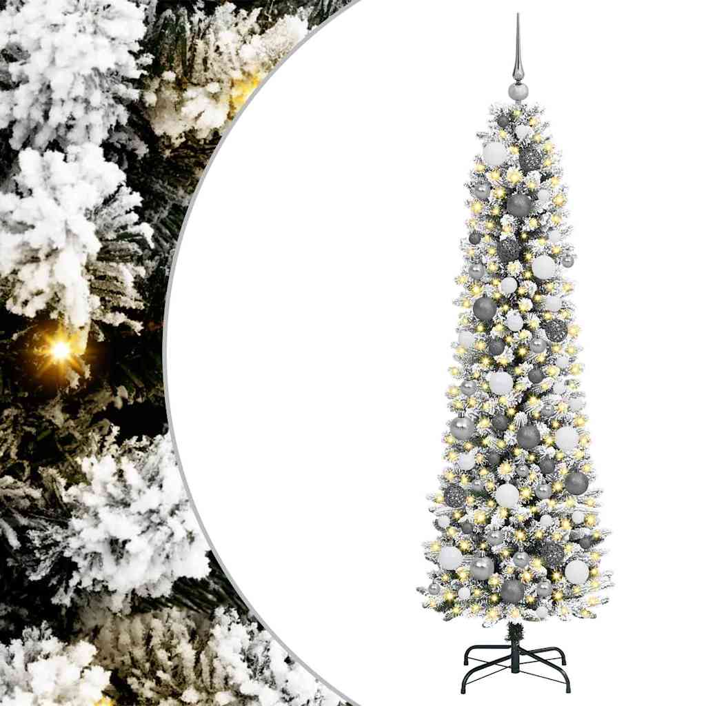 Artificial Christmas Tree with 300 LEDs with Stand White 180 cm