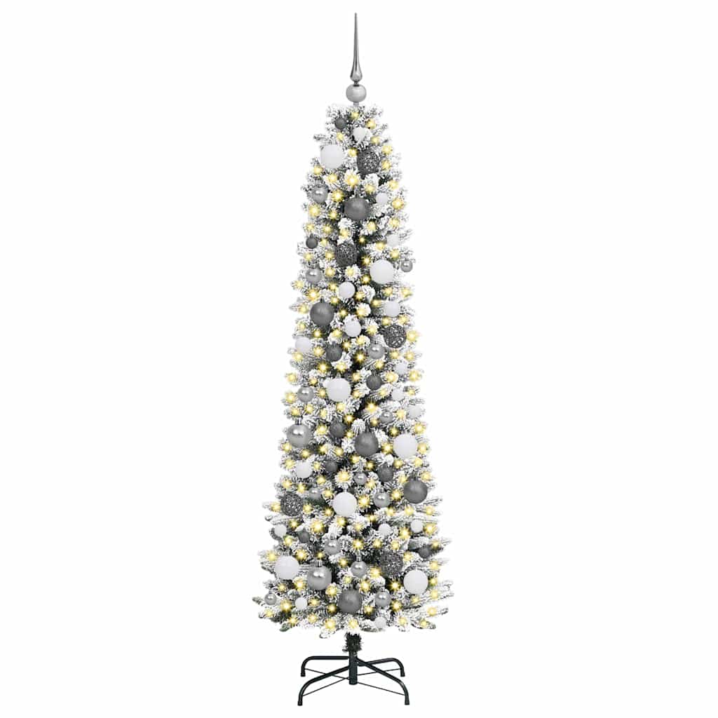 Artificial Christmas Tree with 300 LEDs with Stand White 180 cm