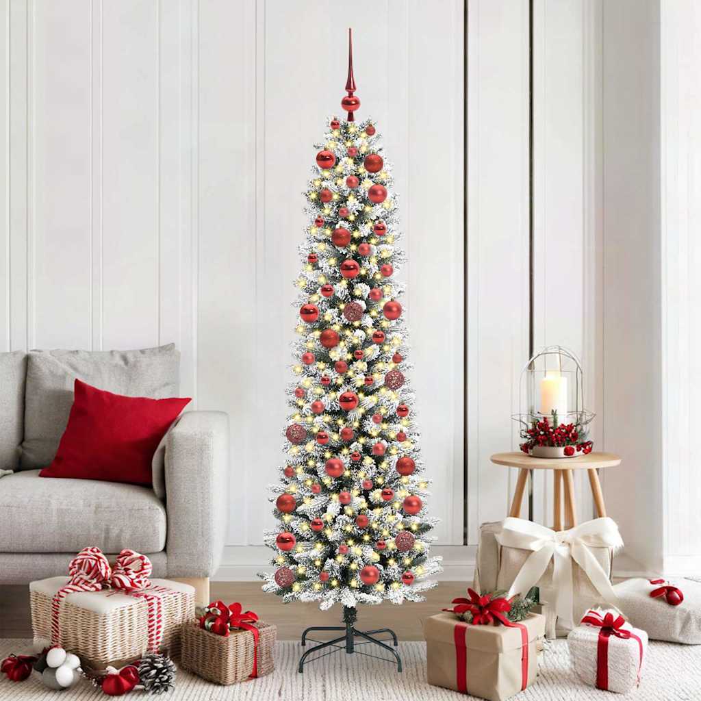 Artificial Christmas Tree with 300 LEDs Green and white 180 cm