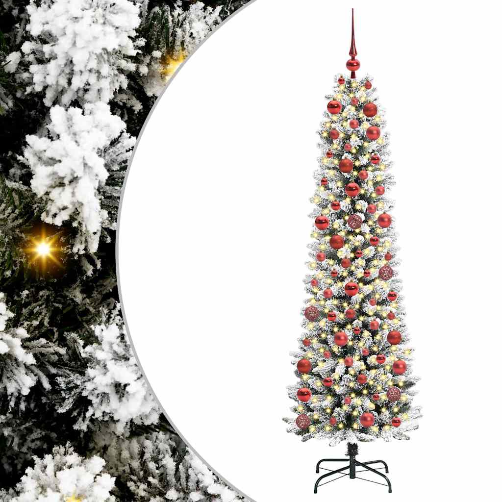Artificial Christmas Tree with 300 LEDs Green and white 180 cm