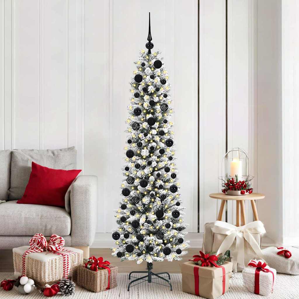 Artificial Christmas Tree with 300 LEDs Green and white 180 cm