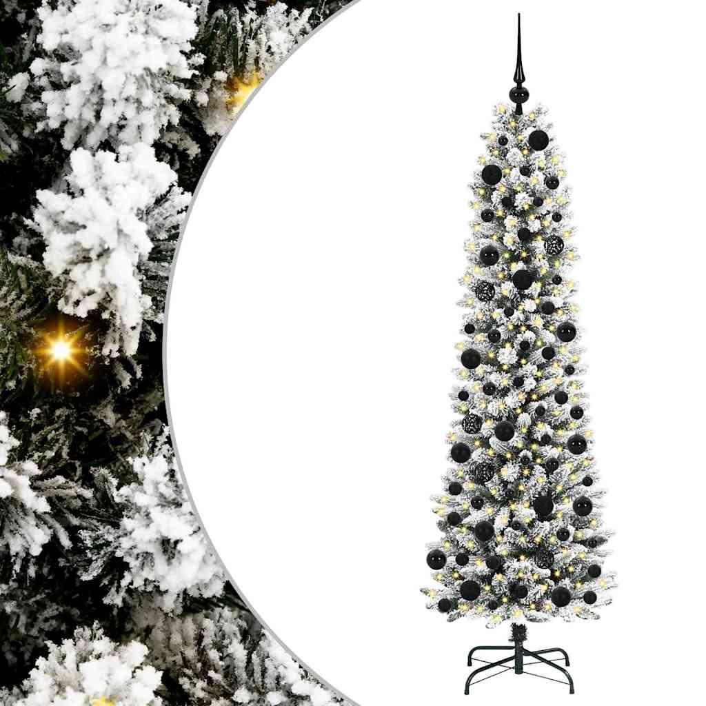 Artificial Christmas Tree with 300 LEDs Green and white 180 cm