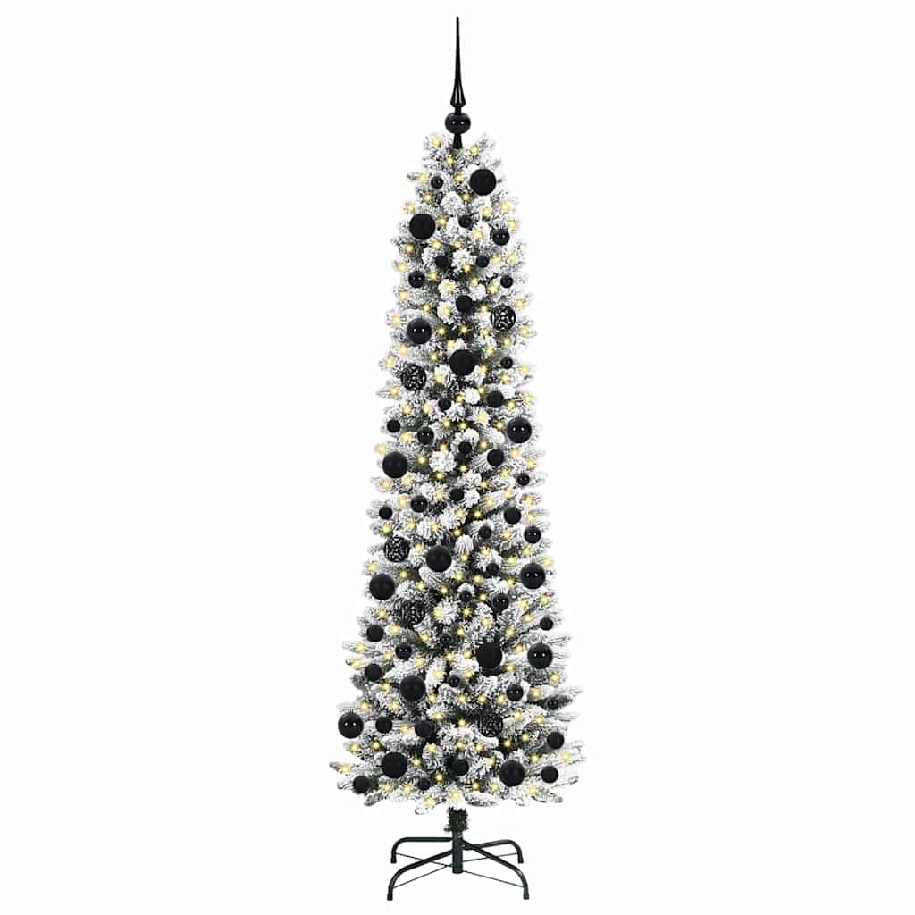 Artificial Christmas Tree with 300 LEDs Green and white 180 cm