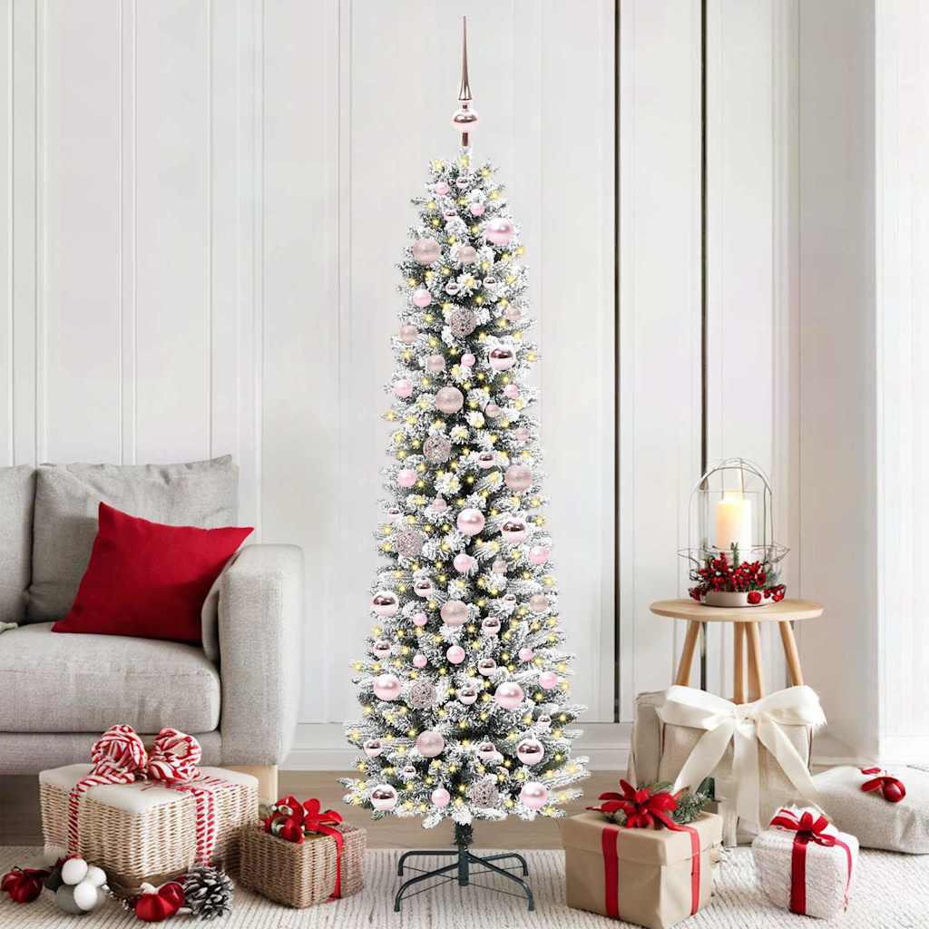 Artificial Christmas Tree with 300 LEDs Green and white 180 cm