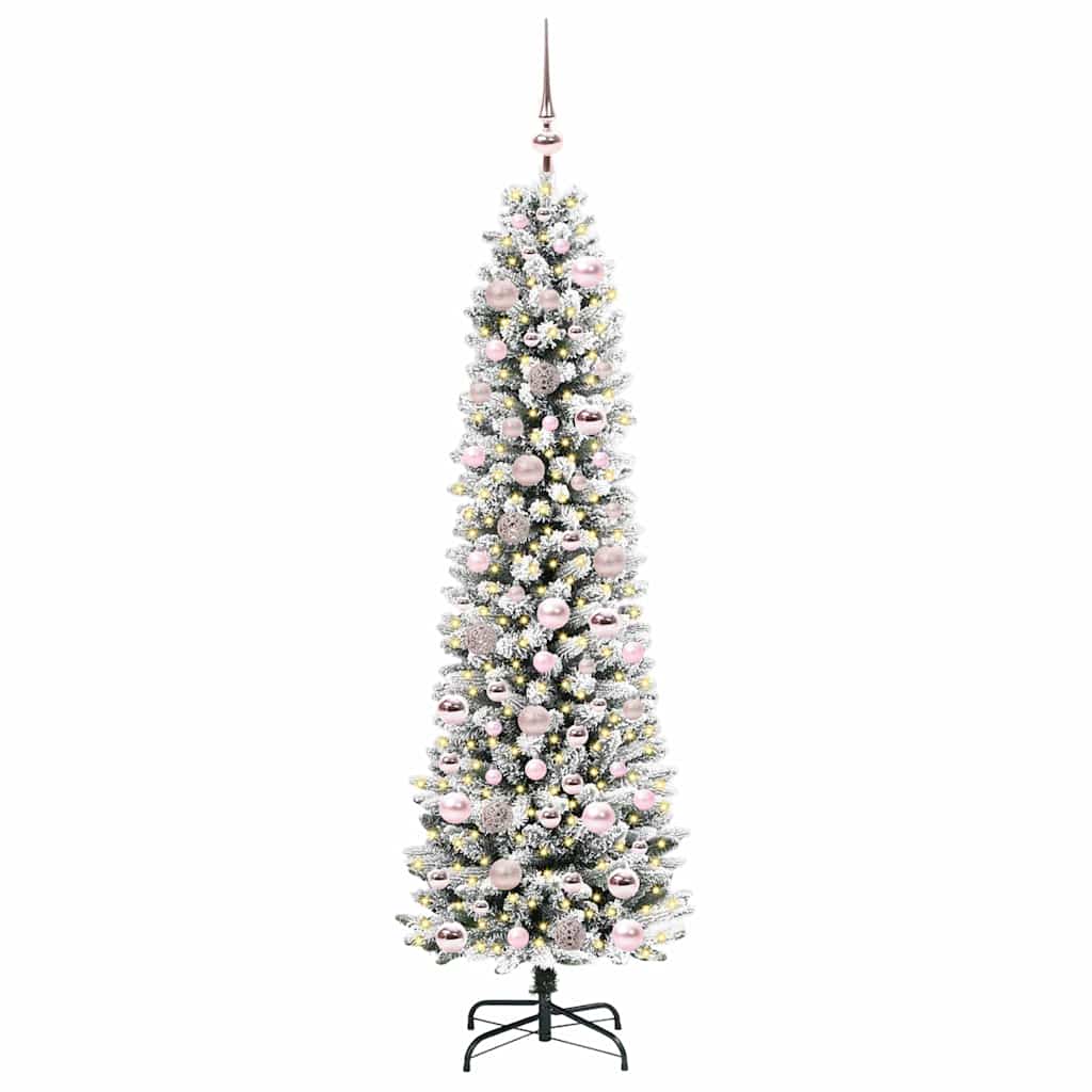 Artificial Christmas Tree with 300 LEDs Green and white 180 cm
