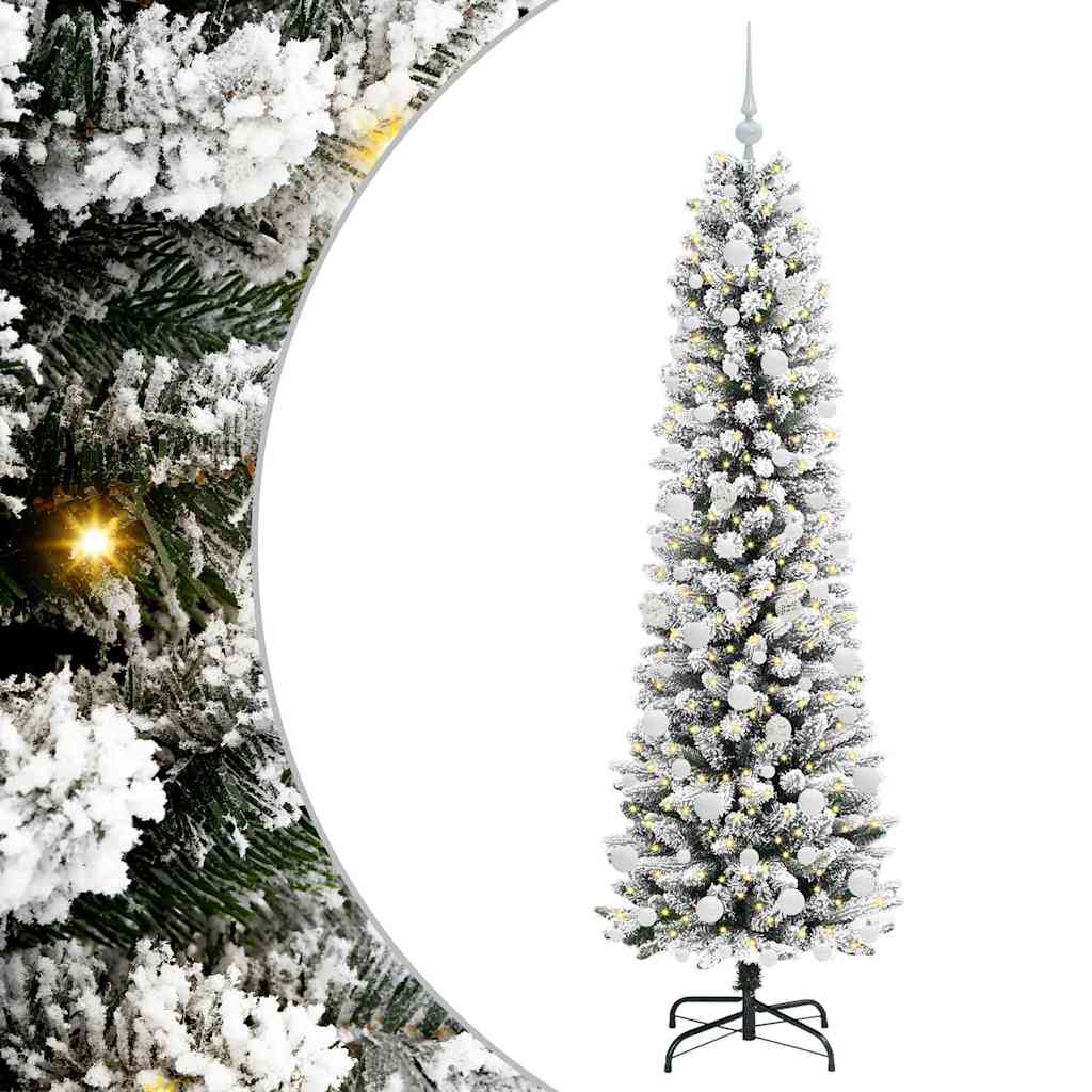 Artificial Christmas Tree with 300 LEDs Green and white 180 cm