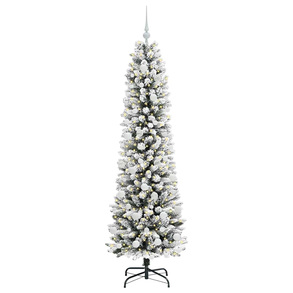 Artificial Christmas Tree with 300 LEDs Green and white 180 cm