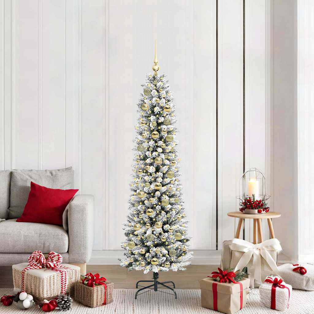 Artificial Christmas Tree with 300 LEDs Green and white 180 cm