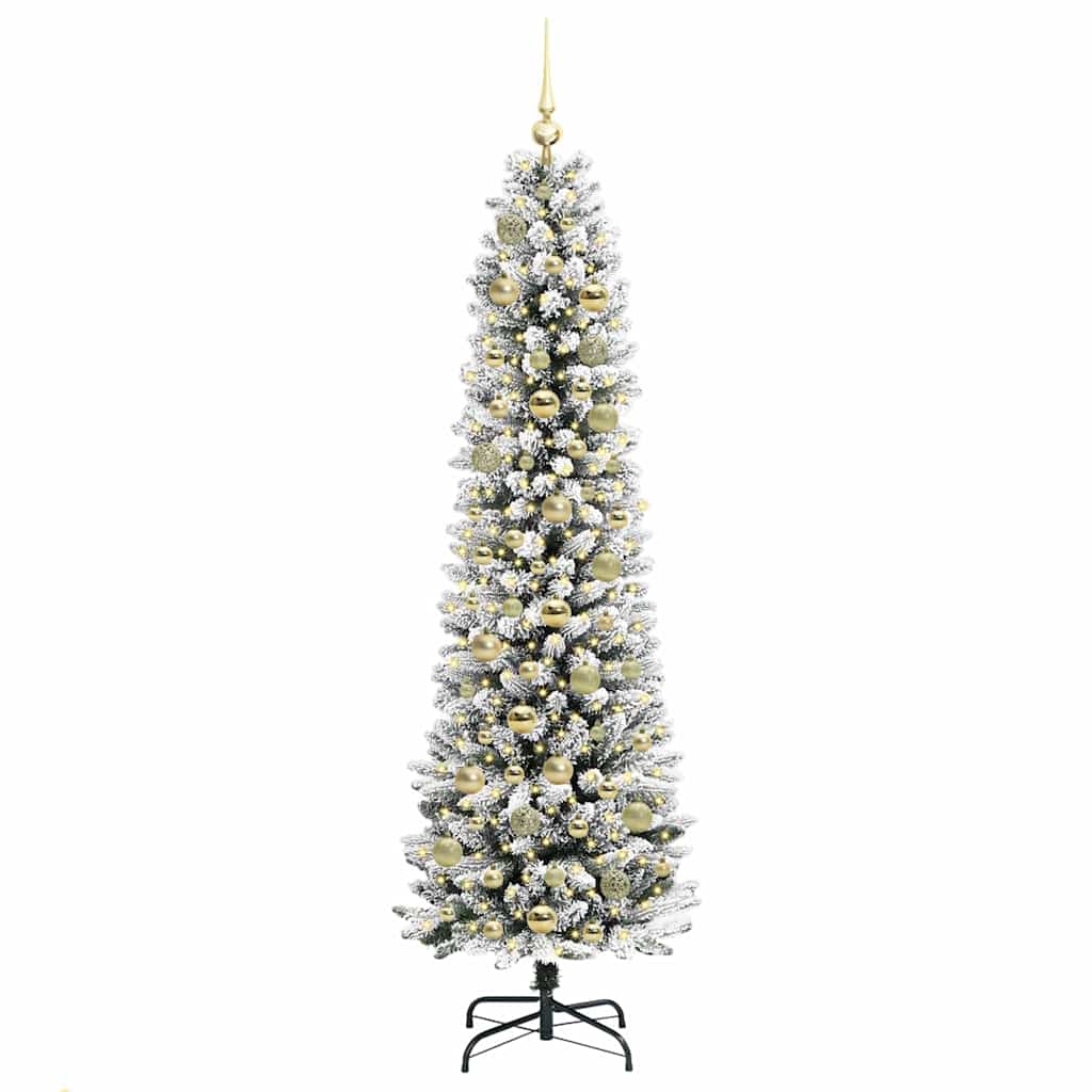 Artificial Christmas Tree with 300 LEDs Green and white 180 cm
