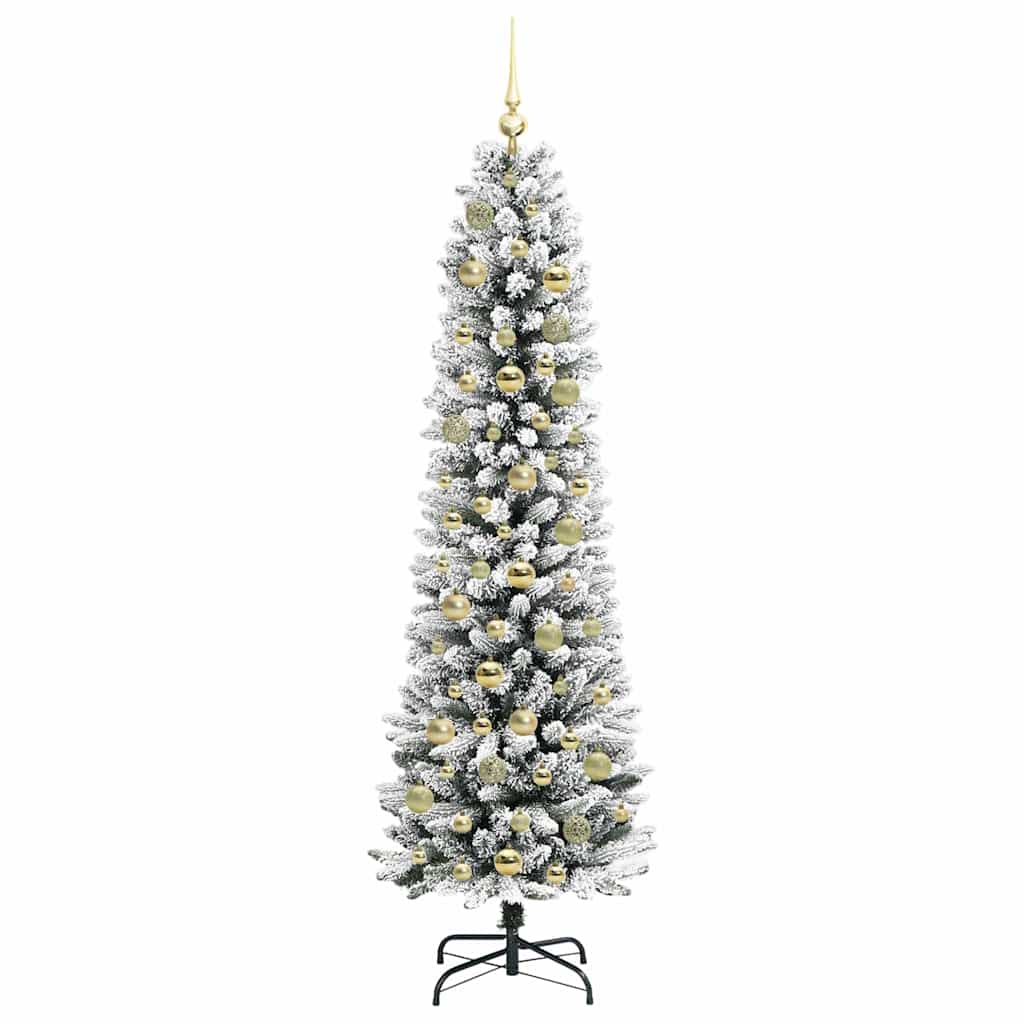 Artificial Christmas Tree with 300 LEDs Green and white 180 cm