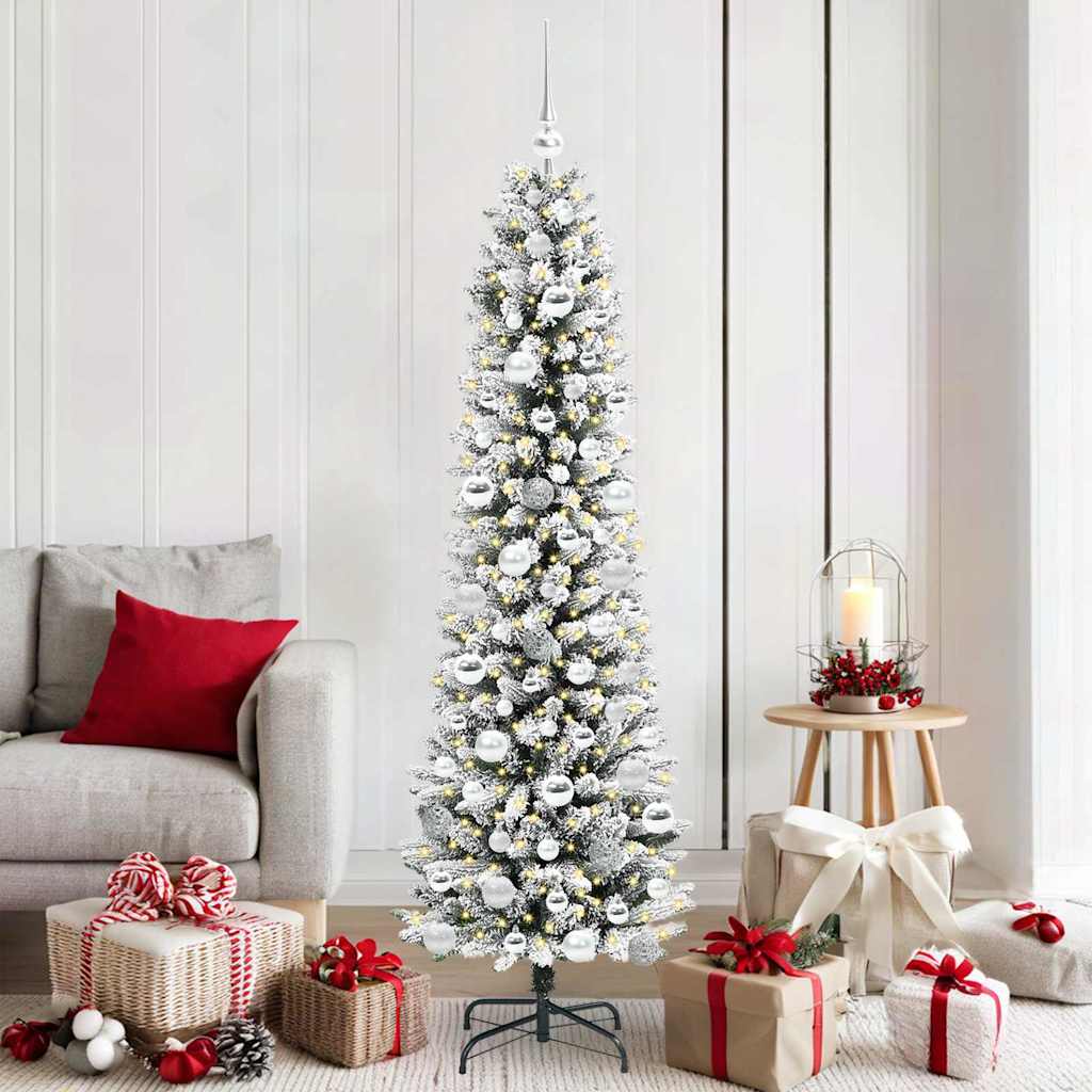 Artificial Christmas Tree with 300 LEDs Green and white 180 cm