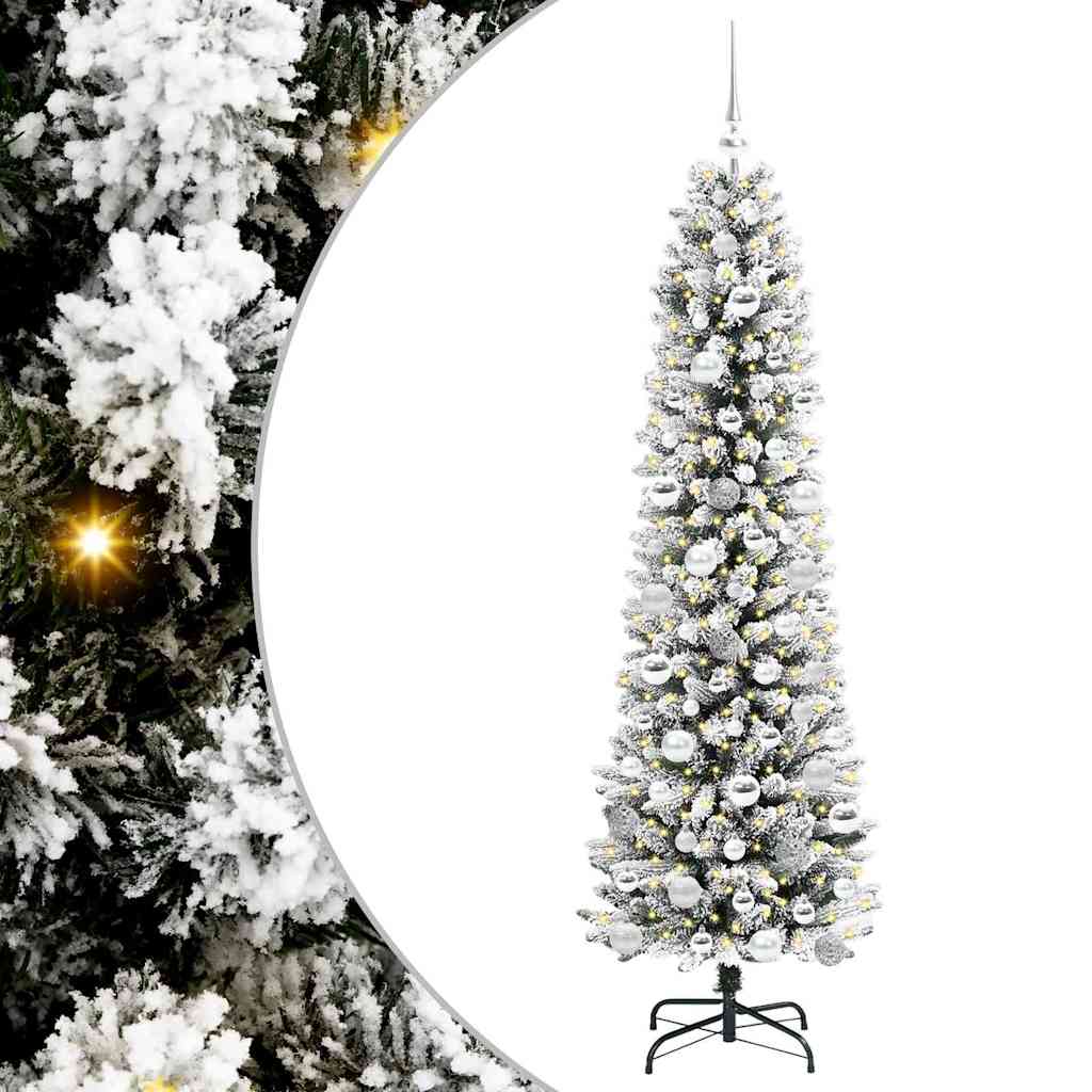 Artificial Christmas Tree with 300 LEDs Green and white 180 cm