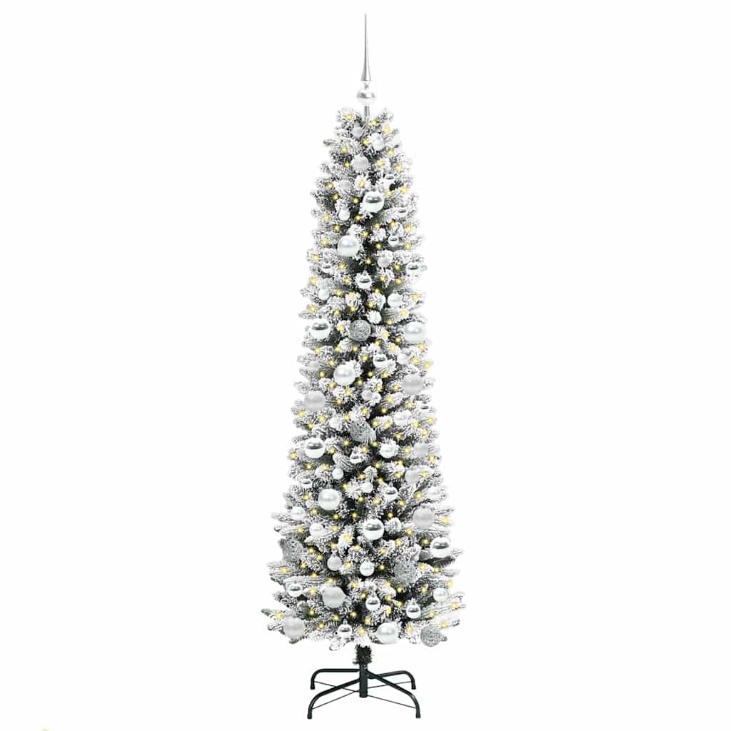 Artificial Christmas Tree with 300 LEDs Green and white 180 cm