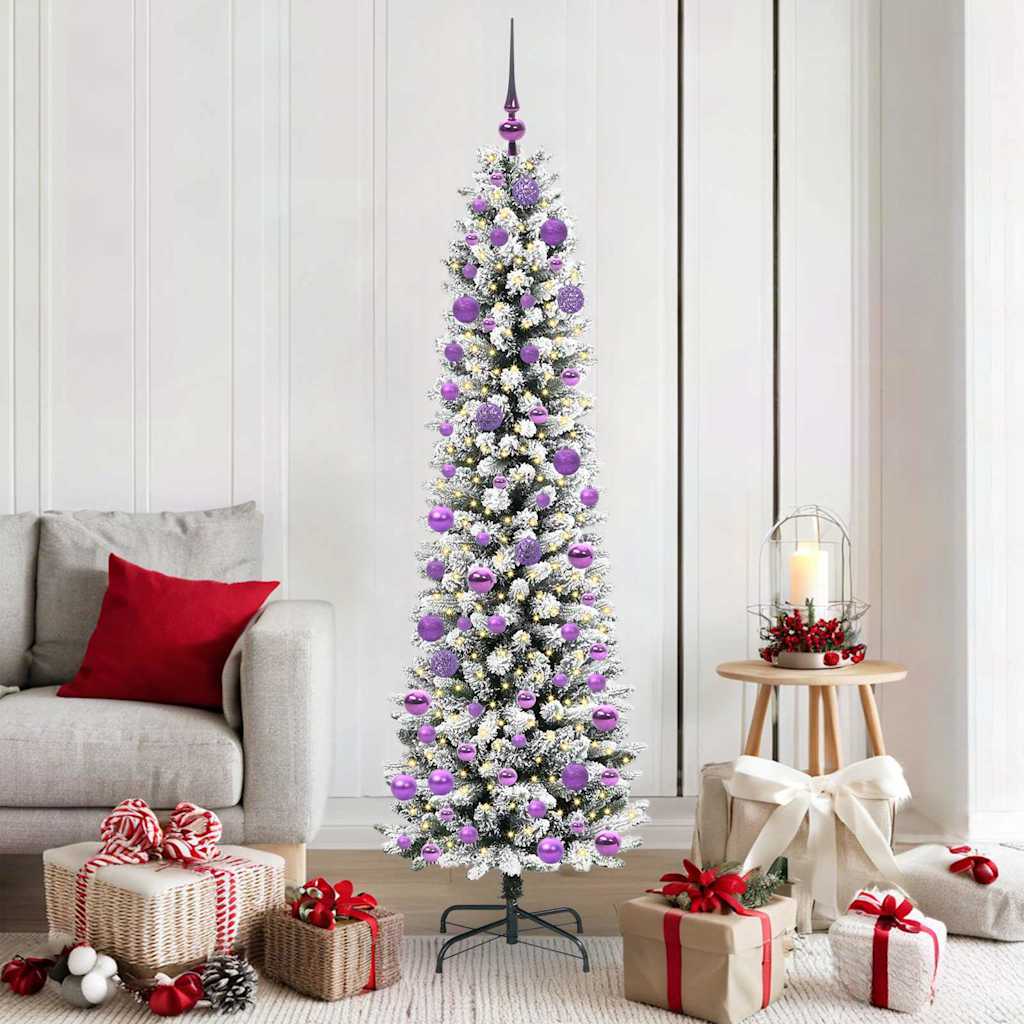 Artificial Christmas Tree with 300 LEDs Green and white 180 cm